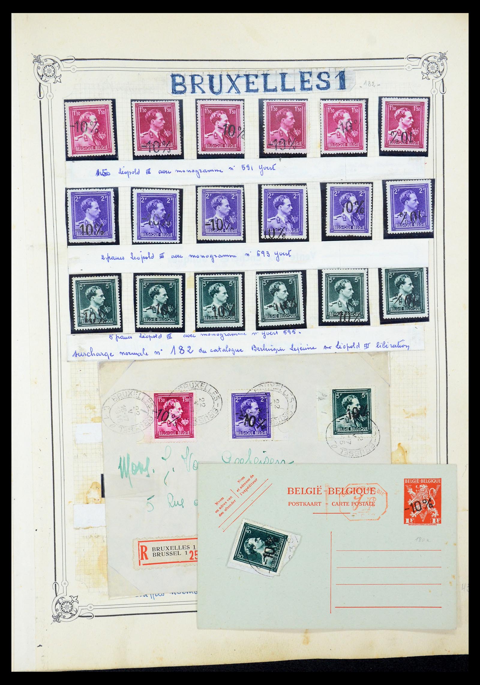 35733 044 - Stamp Collection 35733 Belgium 1946 -10% overprints.