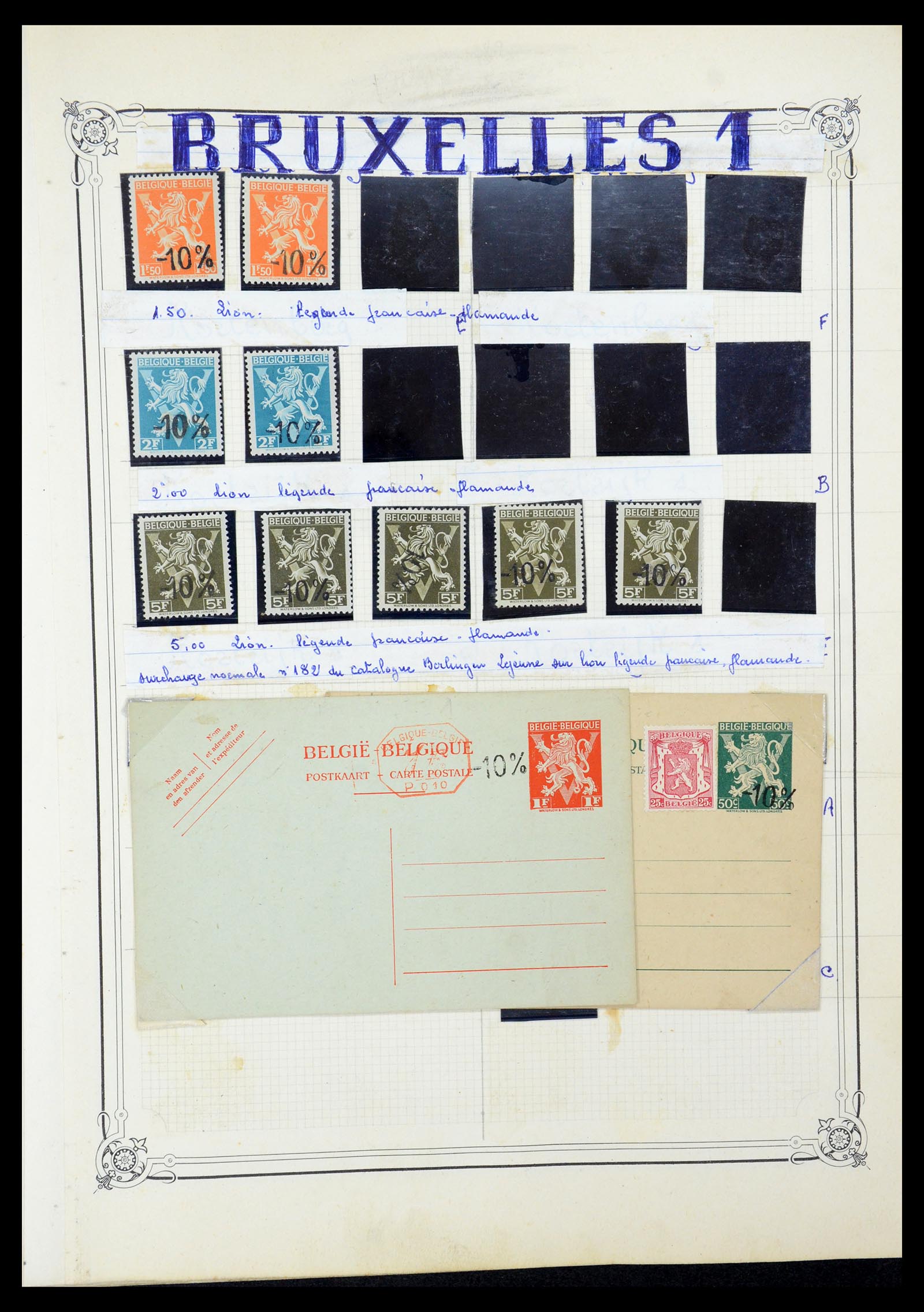 35733 048 - Stamp Collection 35733 Belgium 1946 -10% overprints.
