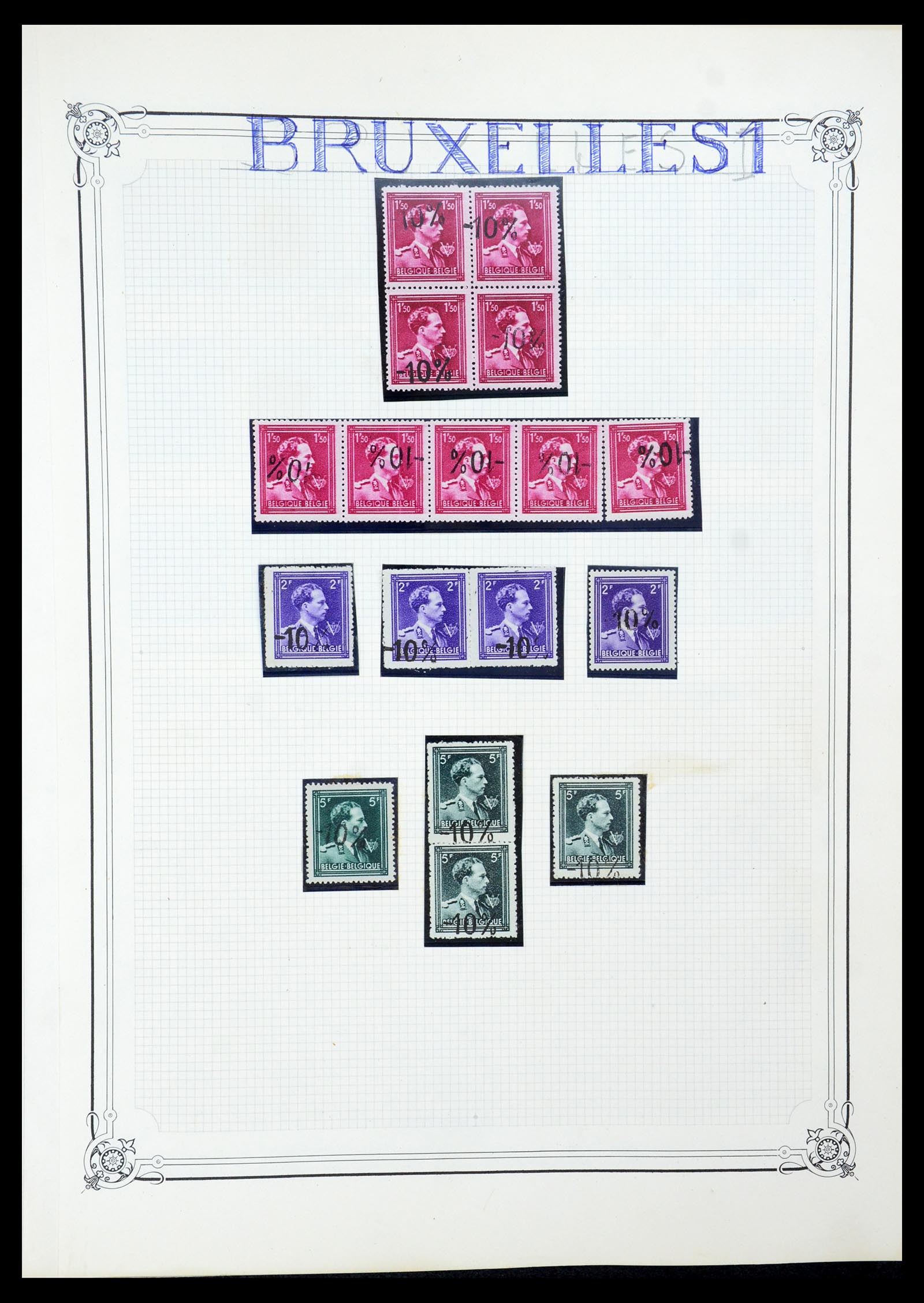 35733 049 - Stamp Collection 35733 Belgium 1946 -10% overprints.