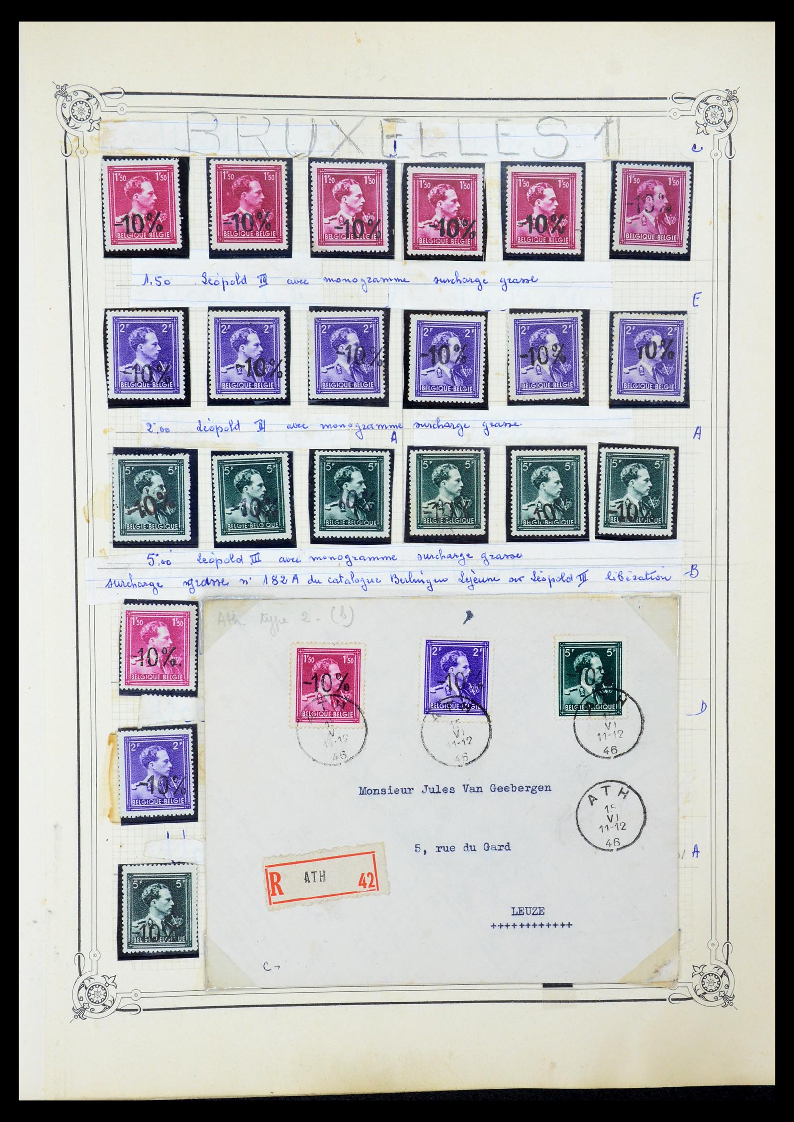 35733 051 - Stamp Collection 35733 Belgium 1946 -10% overprints.