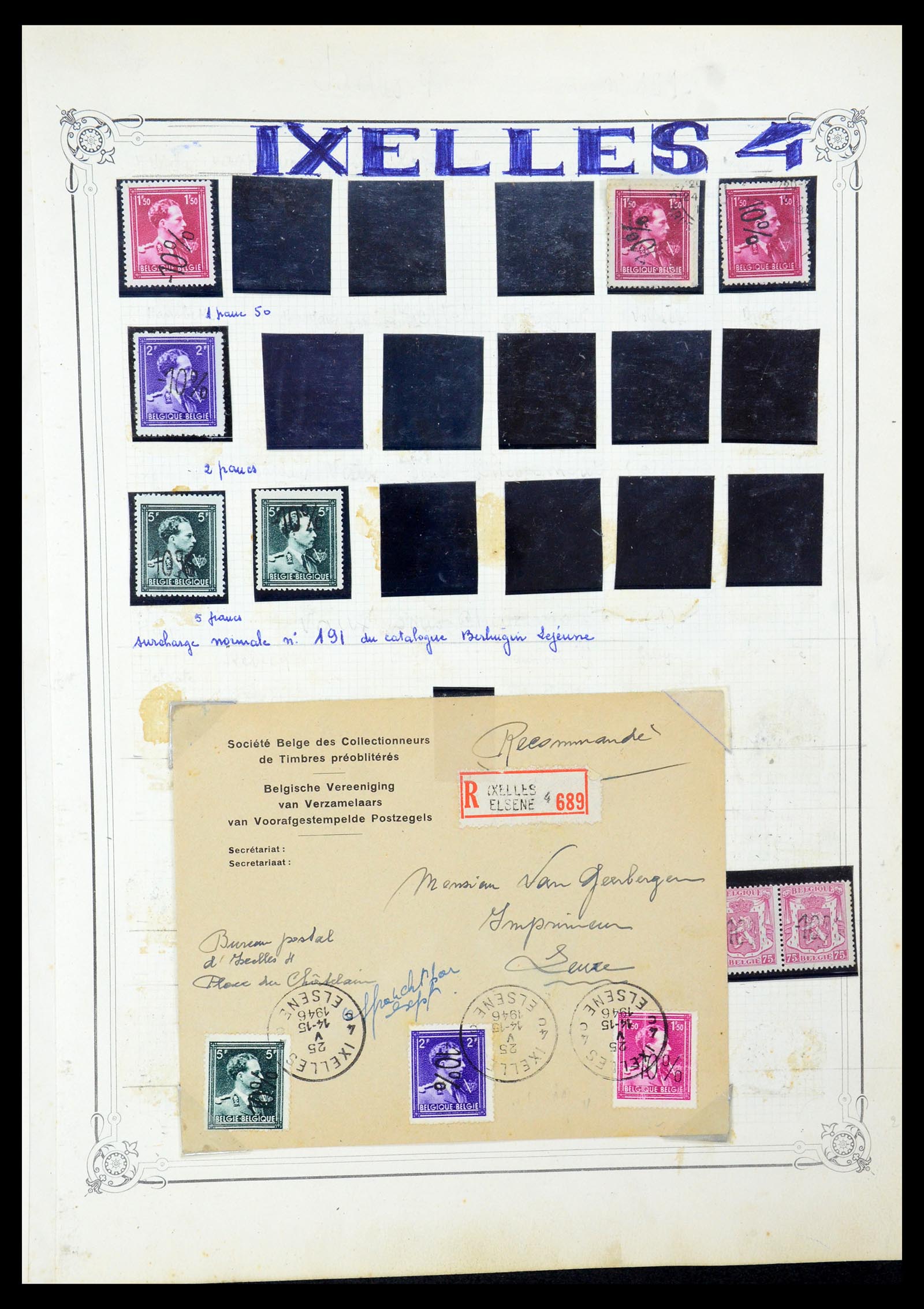 35733 054 - Stamp Collection 35733 Belgium 1946 -10% overprints.