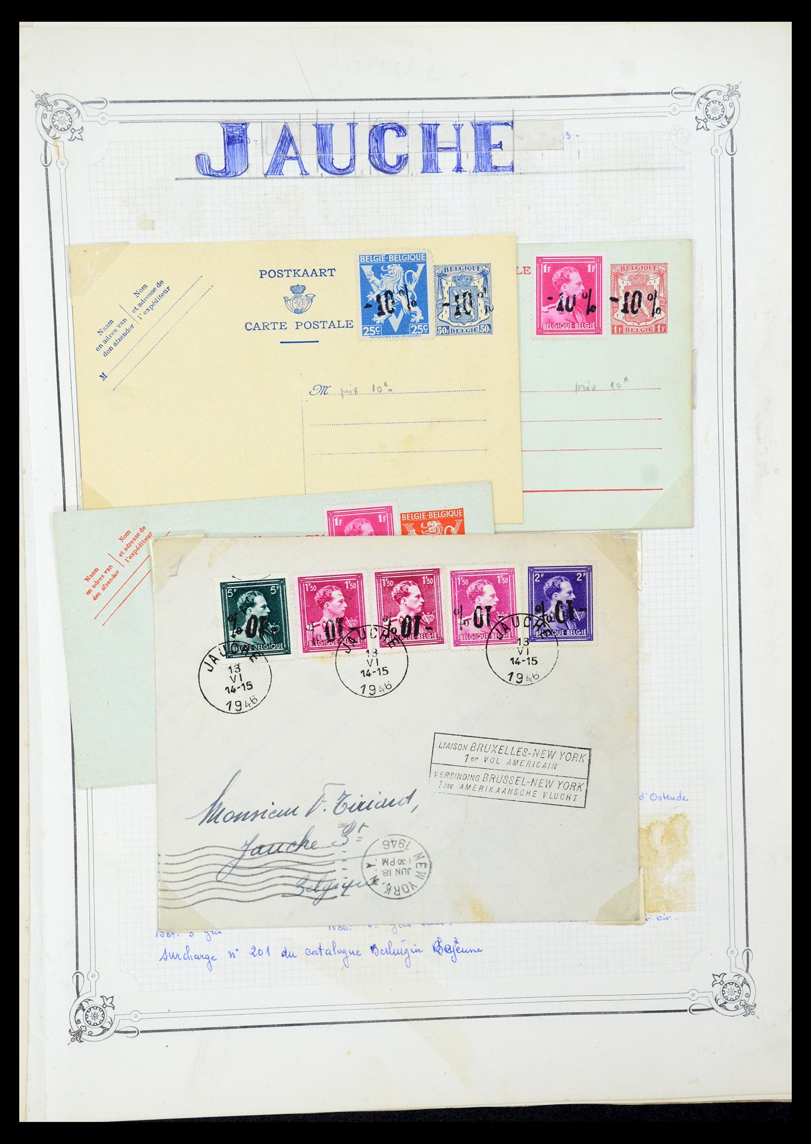 35733 059 - Stamp Collection 35733 Belgium 1946 -10% overprints.