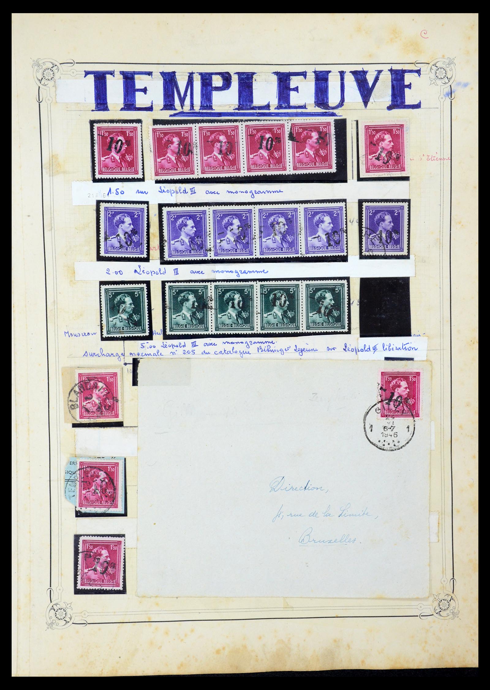 35733 061 - Stamp Collection 35733 Belgium 1946 -10% overprints.