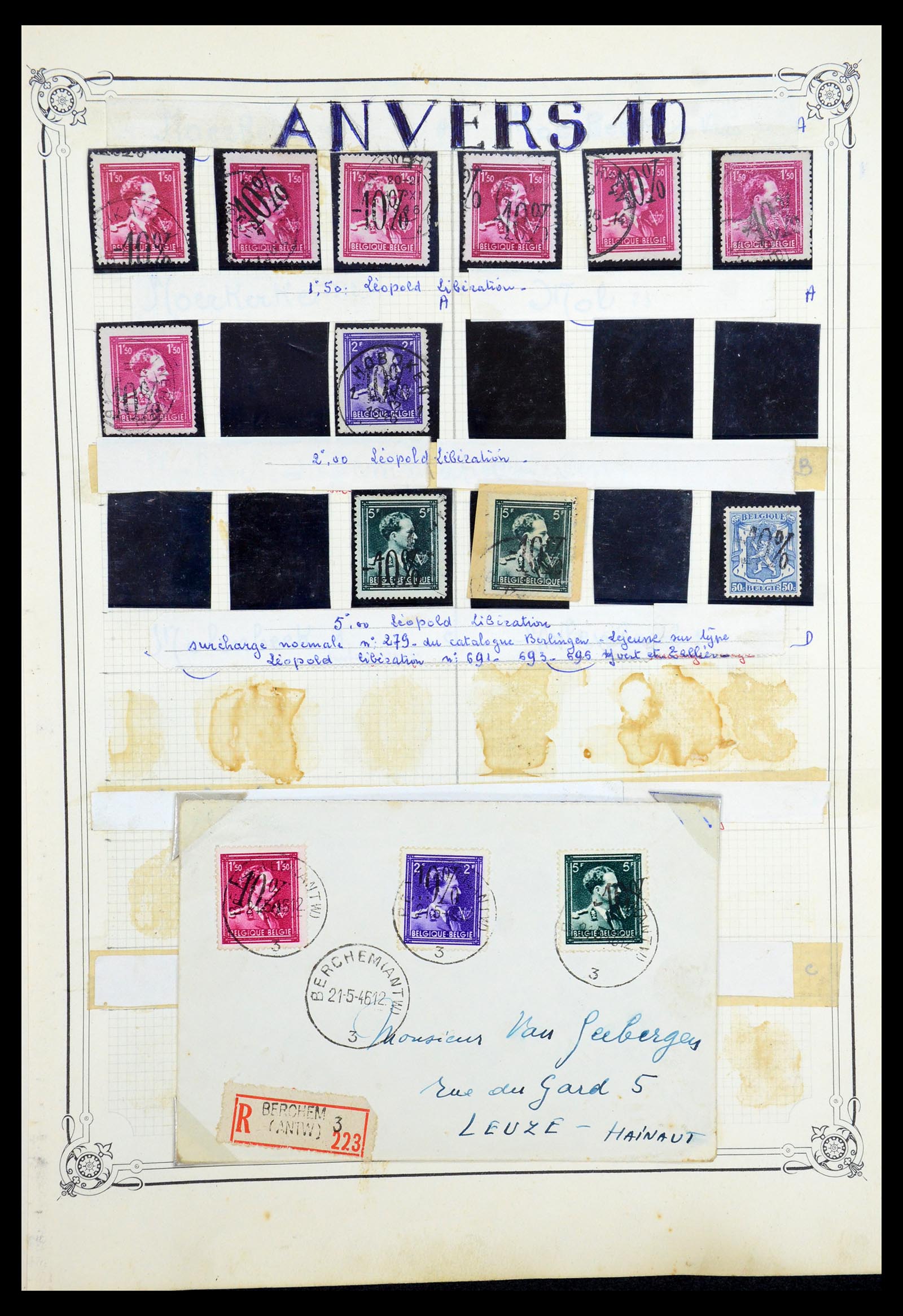 35733 073 - Stamp Collection 35733 Belgium 1946 -10% overprints.