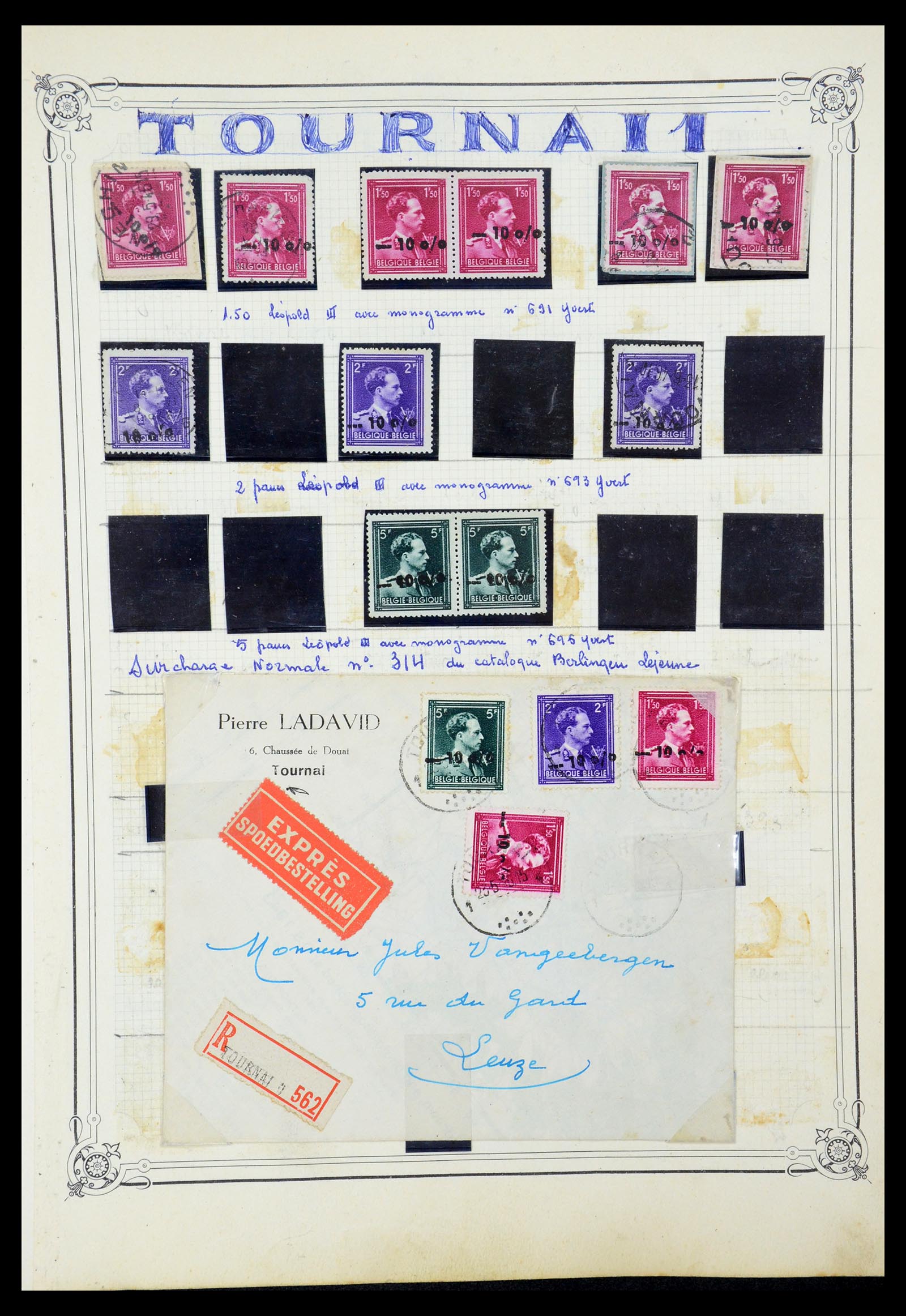 35733 083 - Stamp Collection 35733 Belgium 1946 -10% overprints.