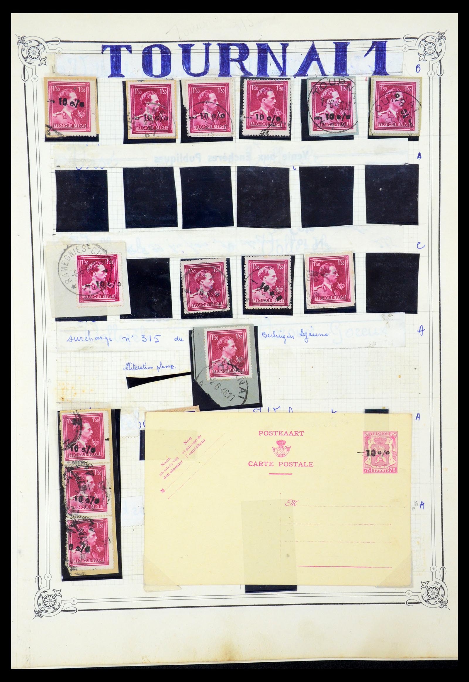35733 084 - Stamp Collection 35733 Belgium 1946 -10% overprints.