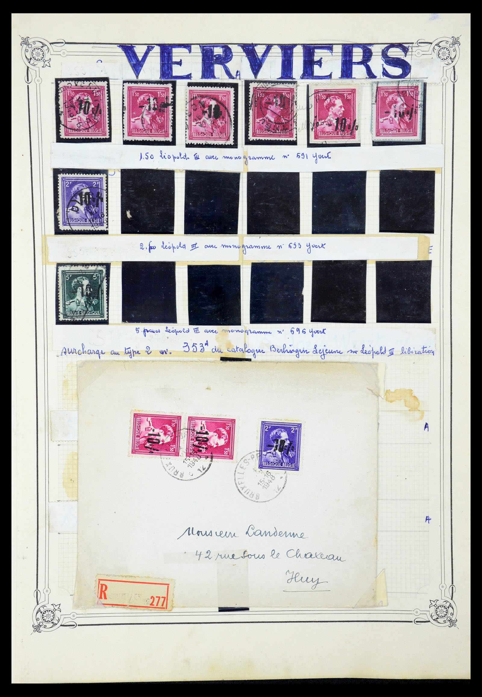 35733 088 - Stamp Collection 35733 Belgium 1946 -10% overprints.