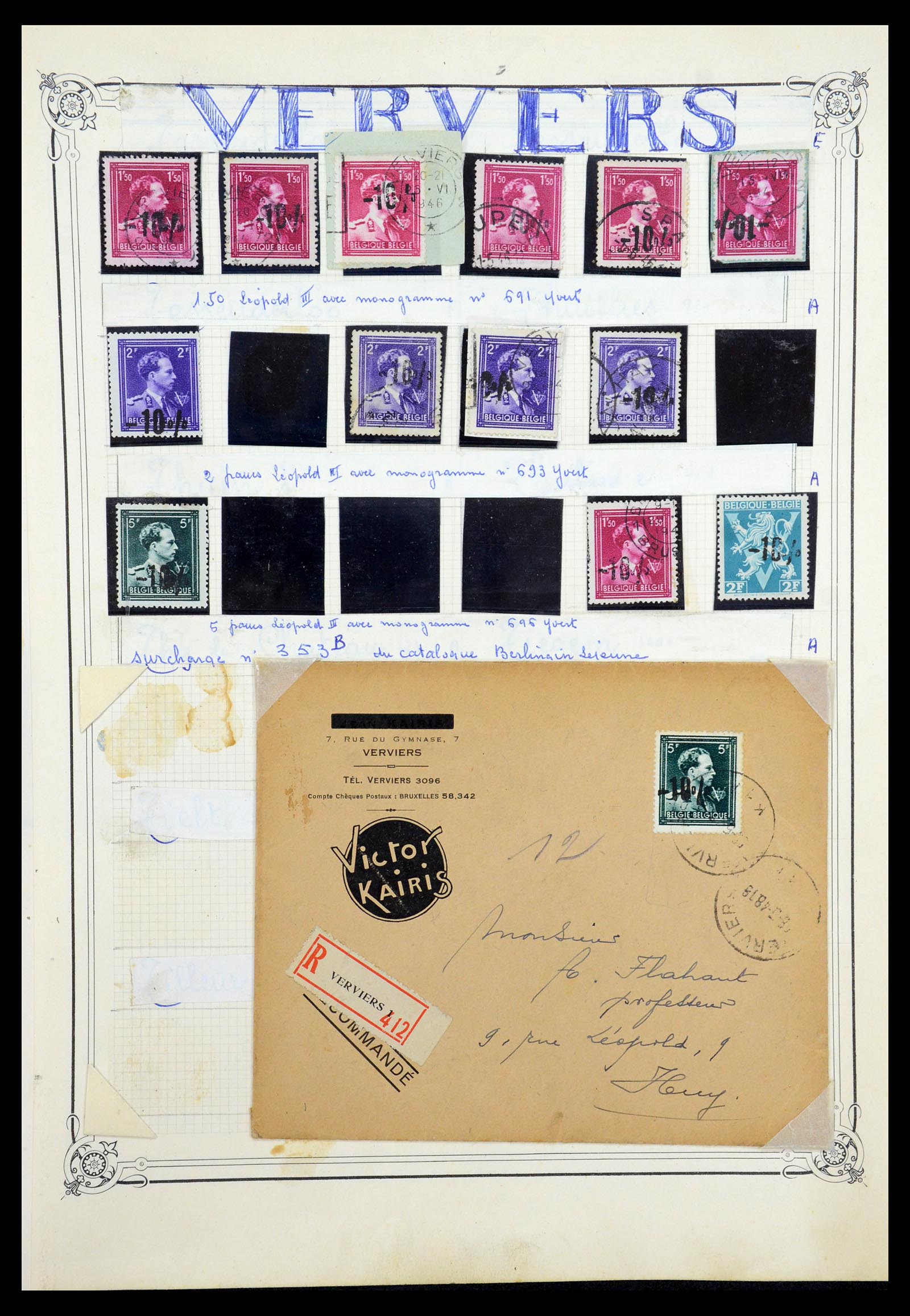 35733 089 - Stamp Collection 35733 Belgium 1946 -10% overprints.
