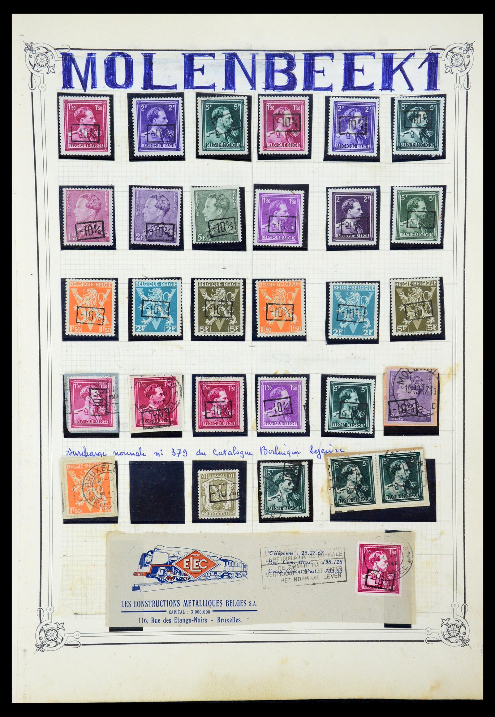 35733 094 - Stamp Collection 35733 Belgium 1946 -10% overprints.
