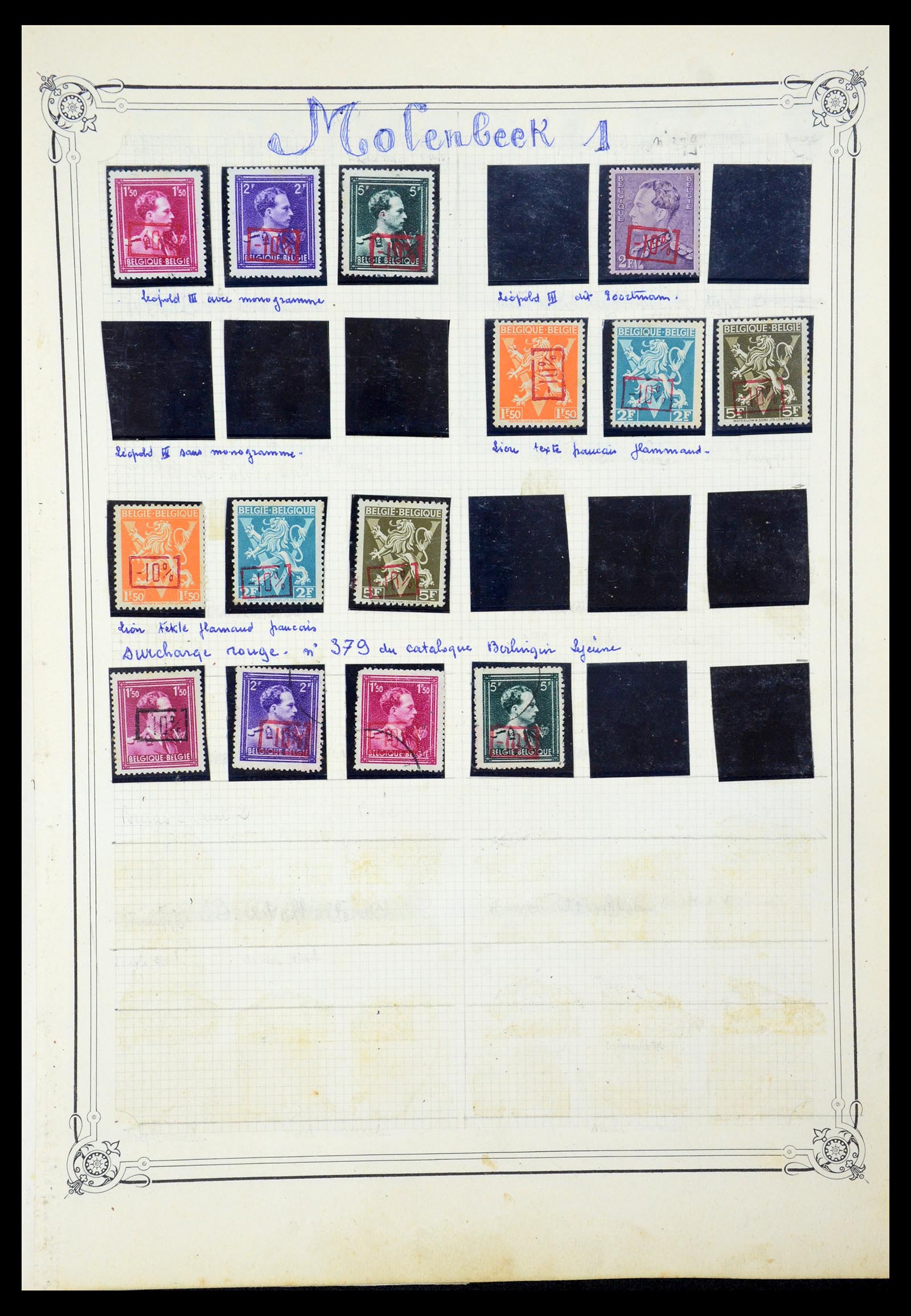 35733 095 - Stamp Collection 35733 Belgium 1946 -10% overprints.