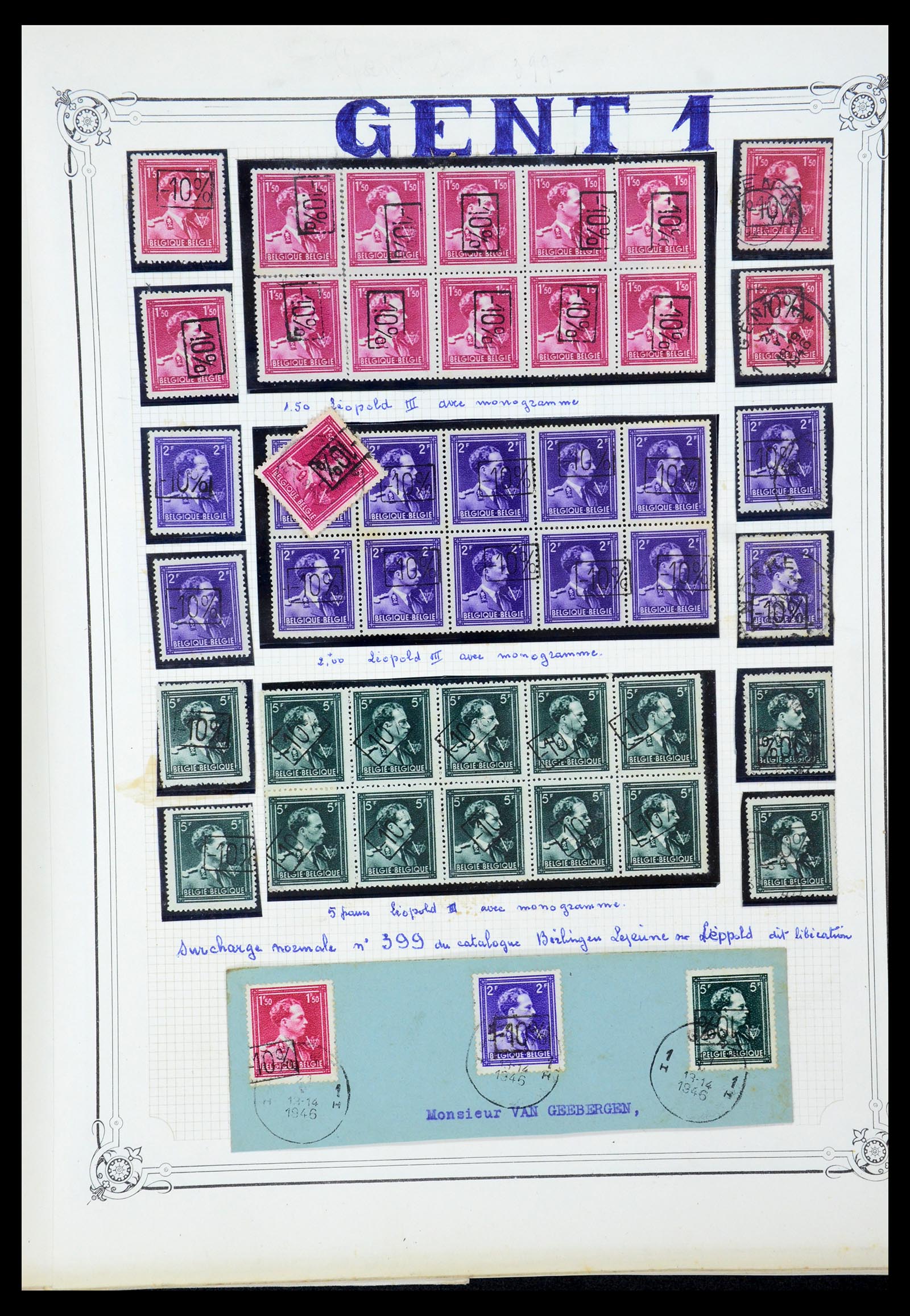 35733 100 - Stamp Collection 35733 Belgium 1946 -10% overprints.