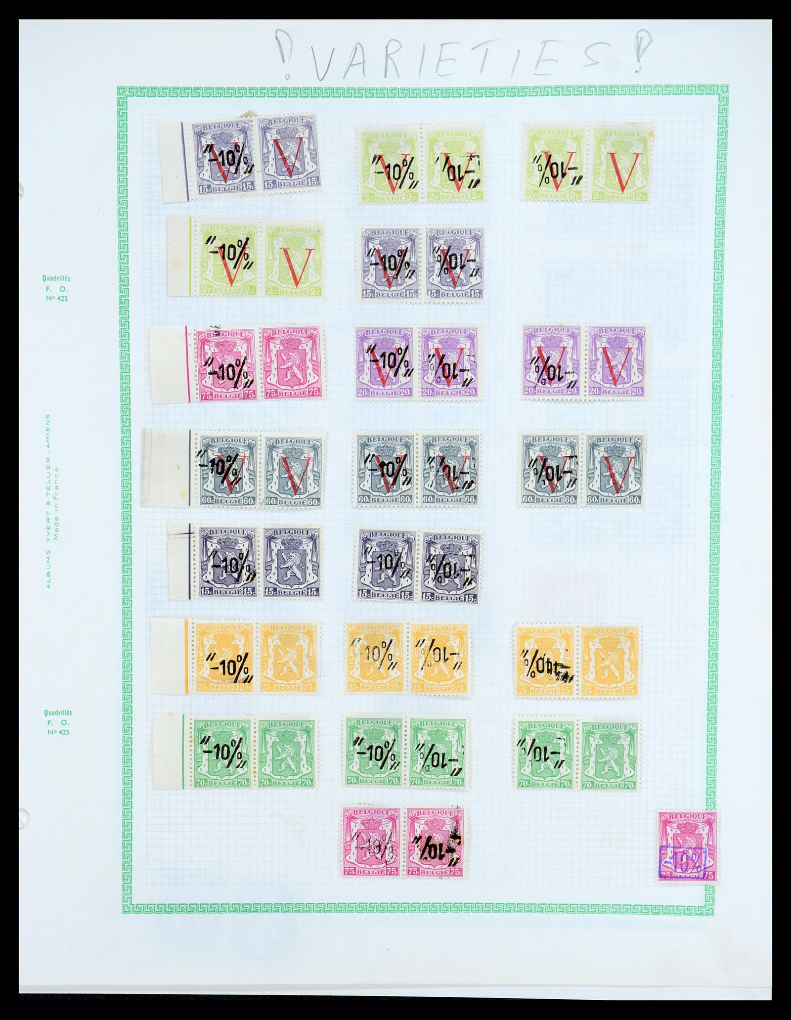 35733 185 - Stamp Collection 35733 Belgium 1946 -10% overprints.