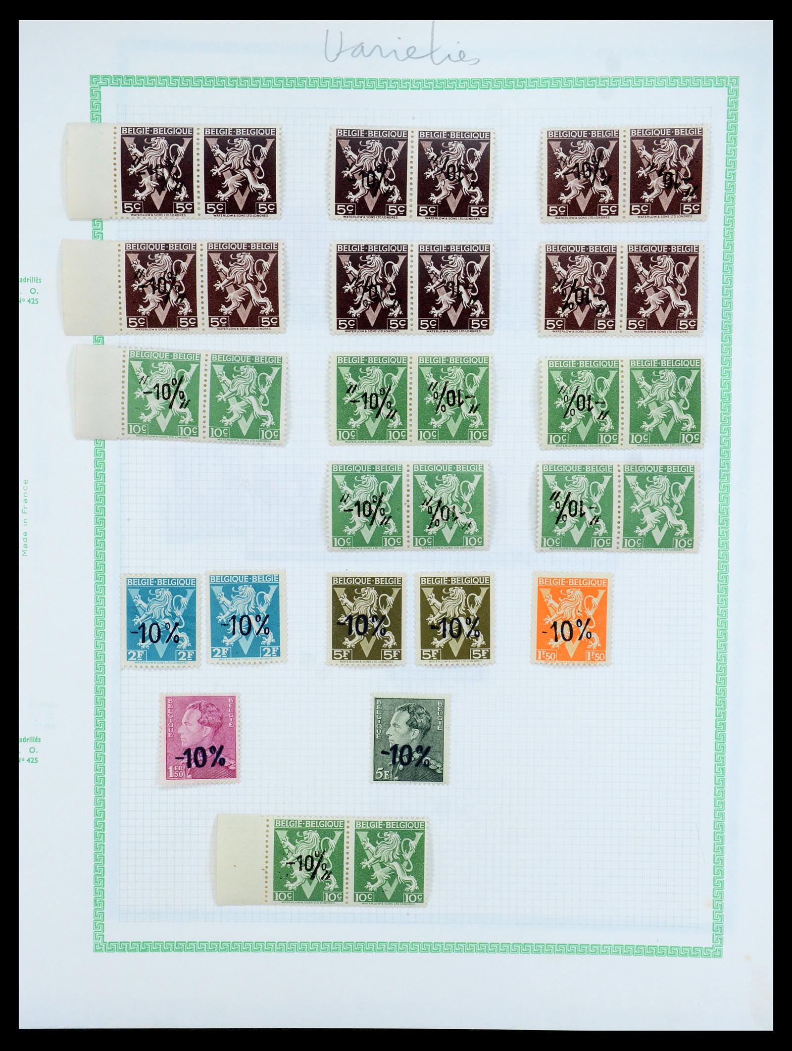 35733 186 - Stamp Collection 35733 Belgium 1946 -10% overprints.