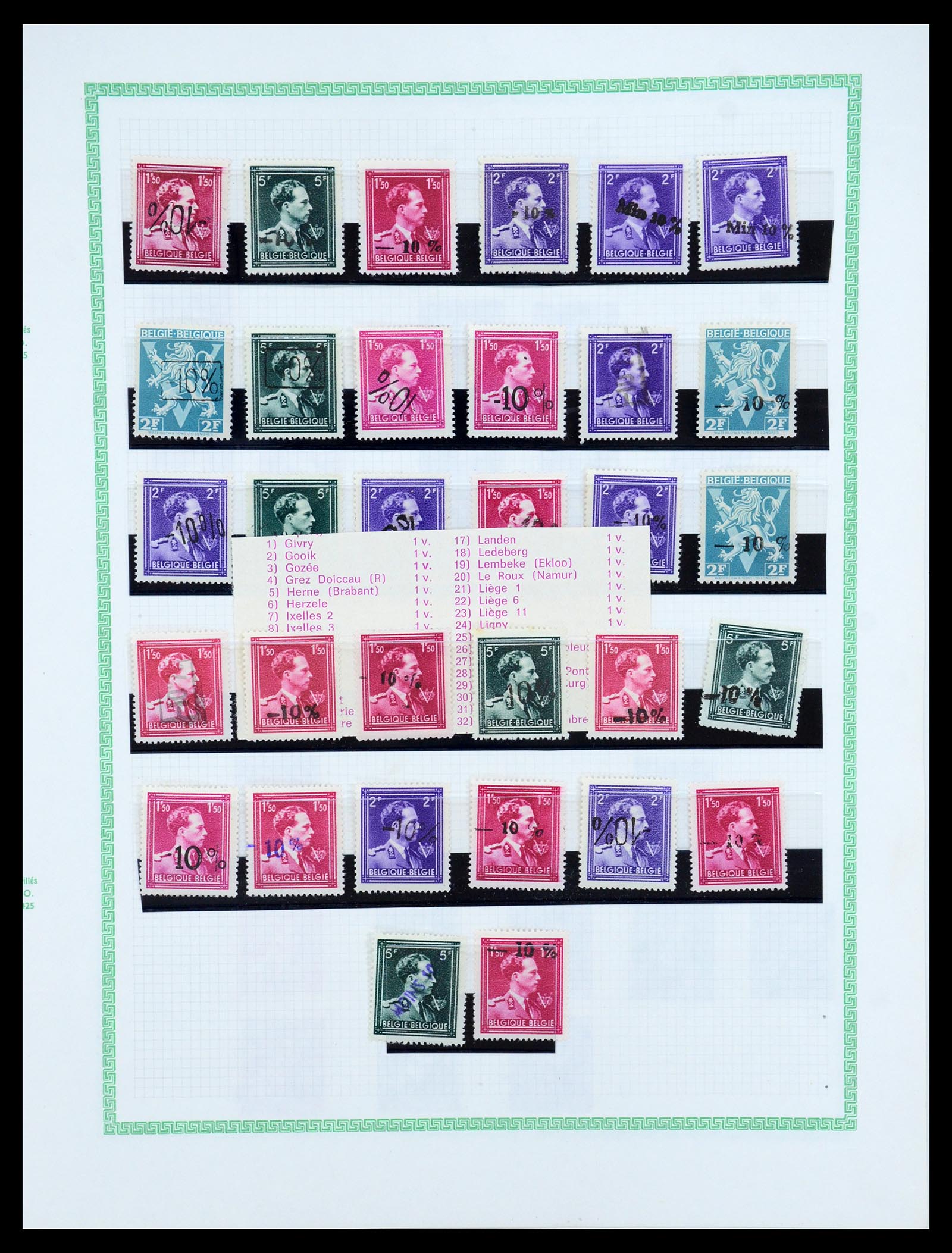 35733 193 - Stamp Collection 35733 Belgium 1946 -10% overprints.