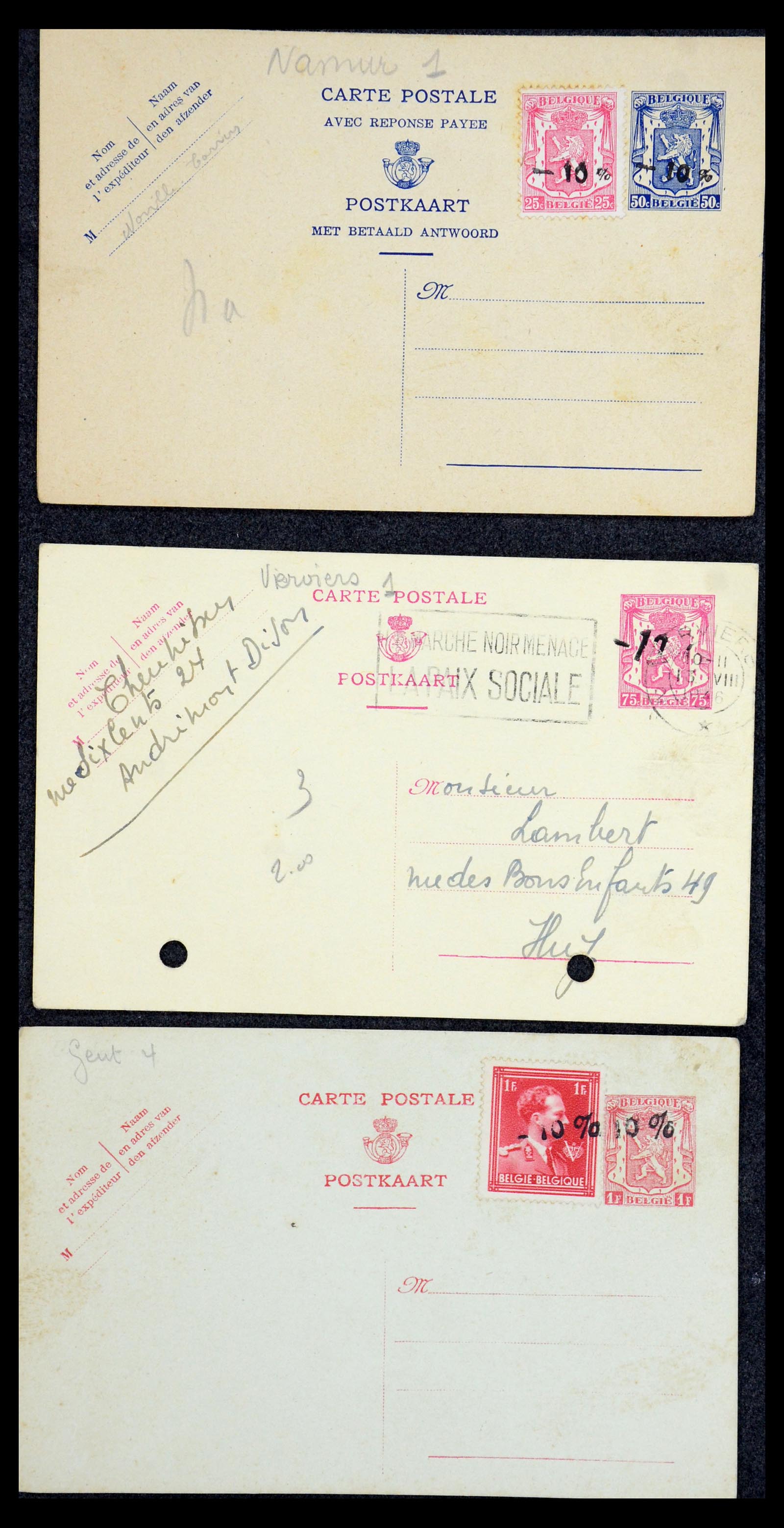 35733 202 - Stamp Collection 35733 Belgium 1946 -10% overprints.