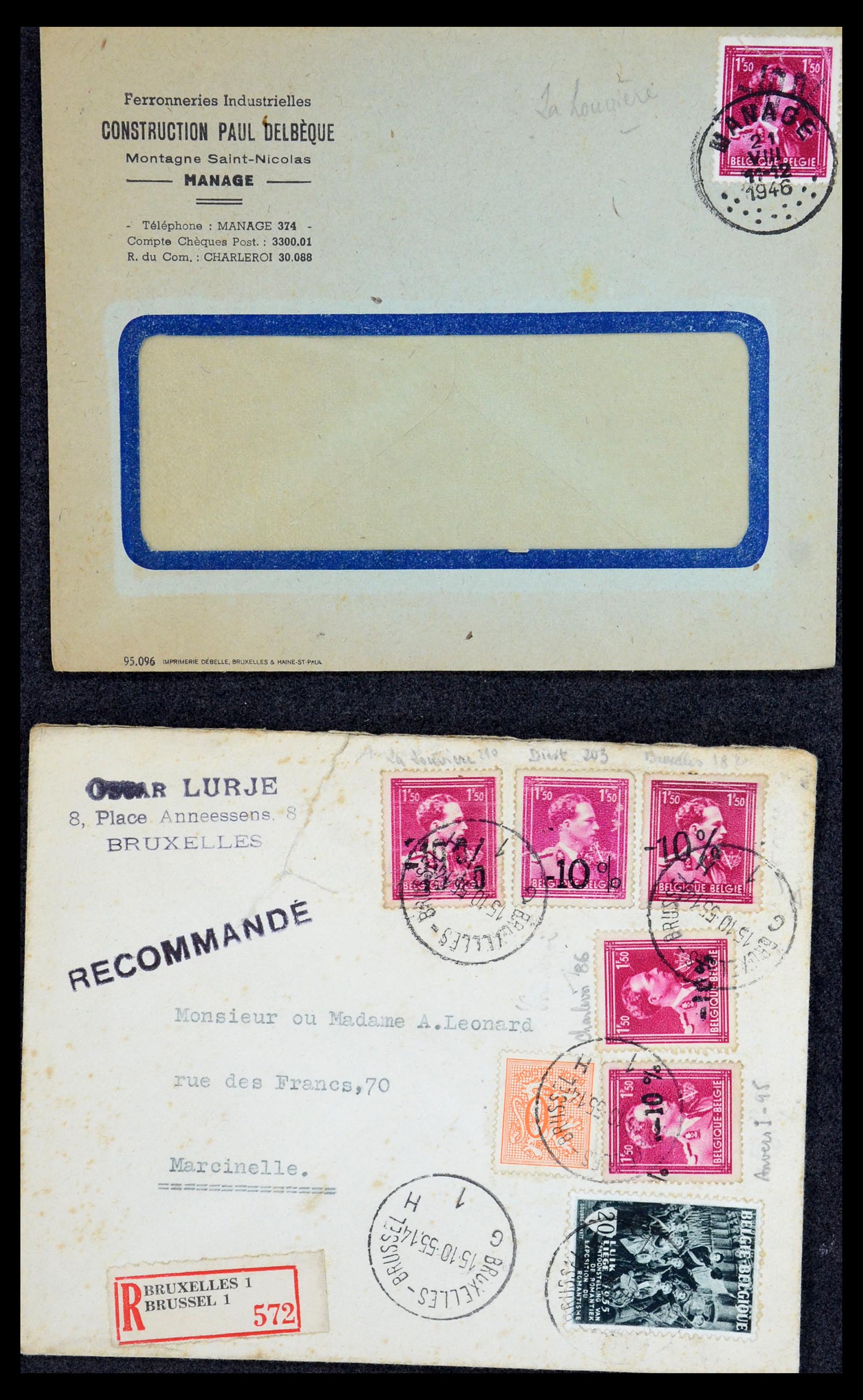 35733 226 - Stamp Collection 35733 Belgium 1946 -10% overprints.