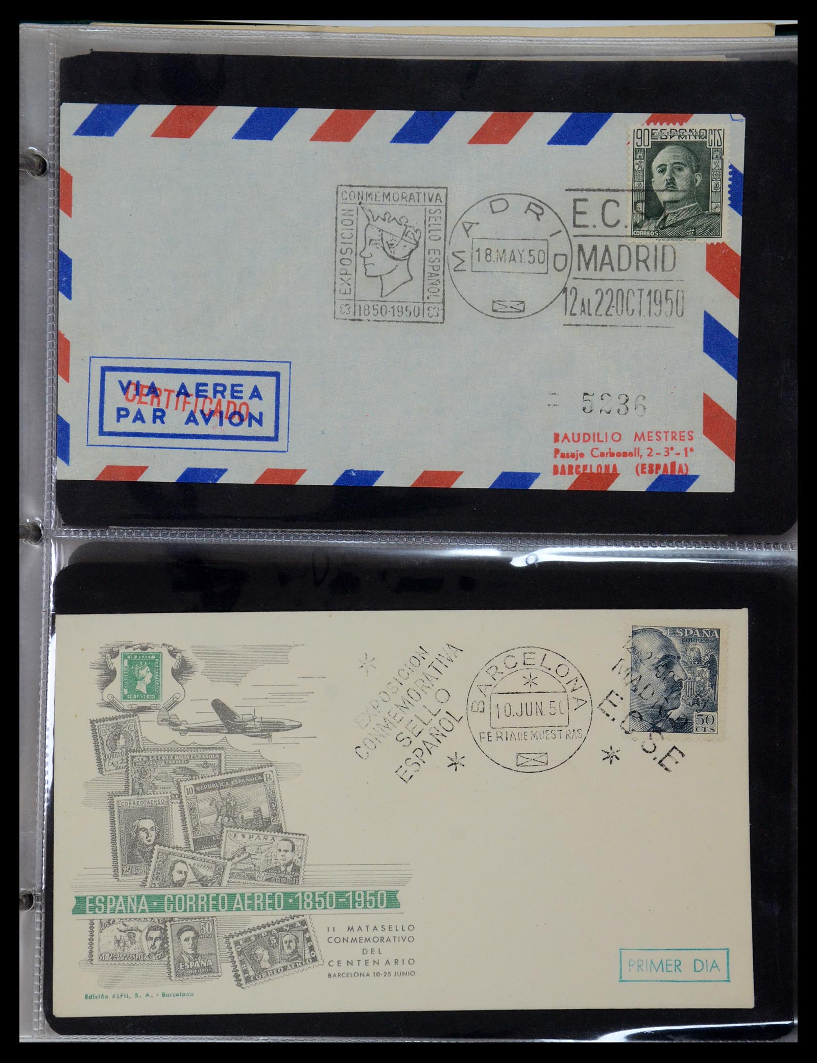 35736 028 - Postzegelverzameling 35736 Wereld luchtpostbrieven.