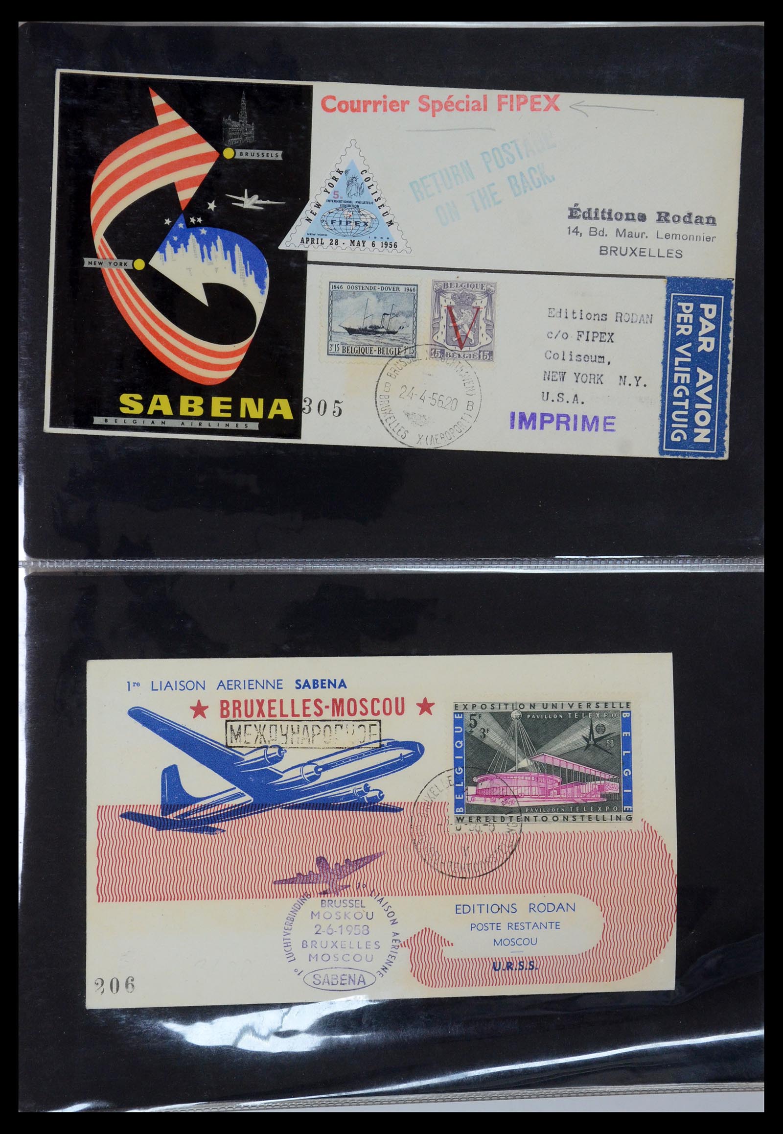 35736 068 - Postzegelverzameling 35736 Wereld luchtpostbrieven.