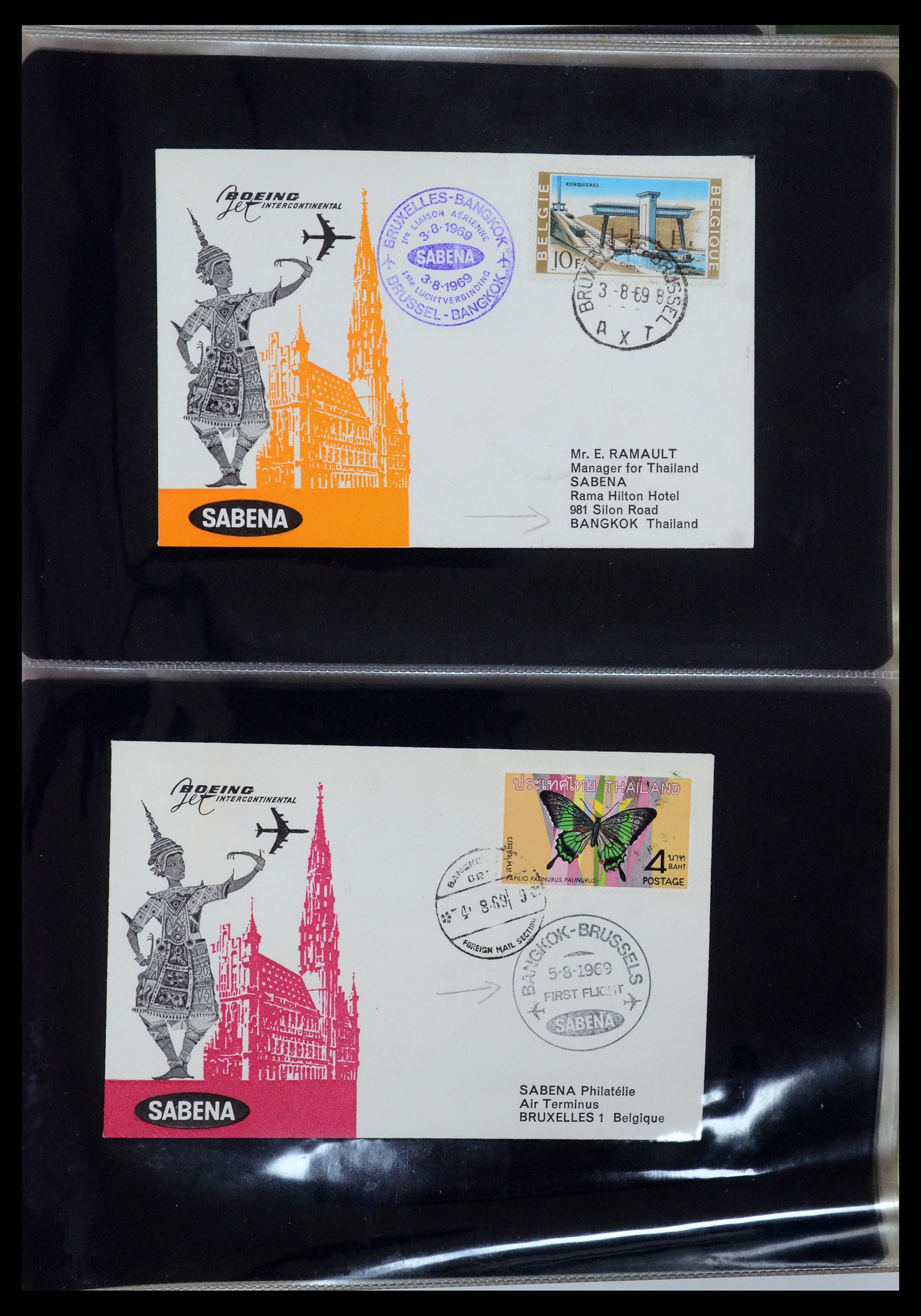 35736 084 - Postzegelverzameling 35736 Wereld luchtpostbrieven.