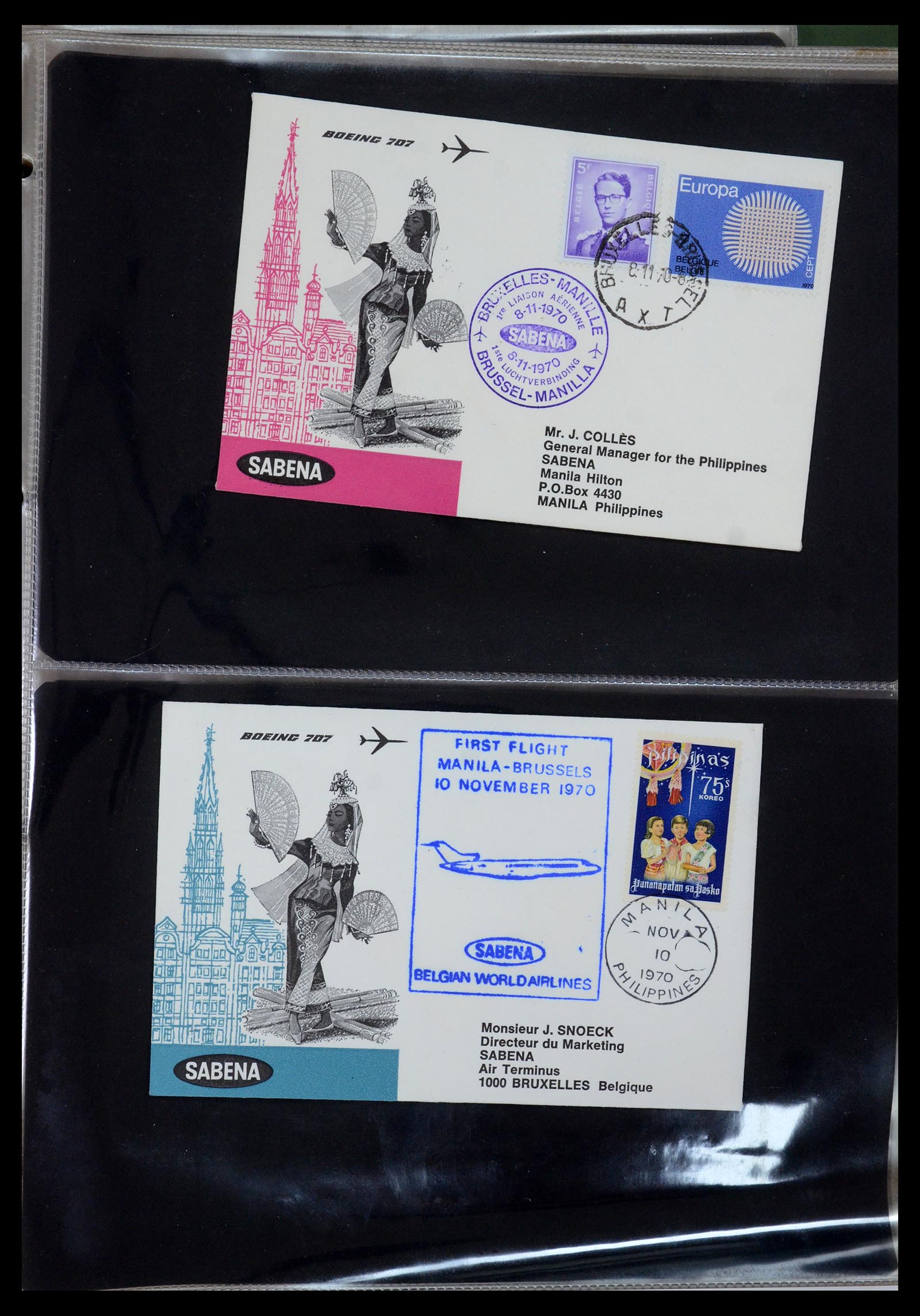 35736 086 - Postzegelverzameling 35736 Wereld luchtpostbrieven.