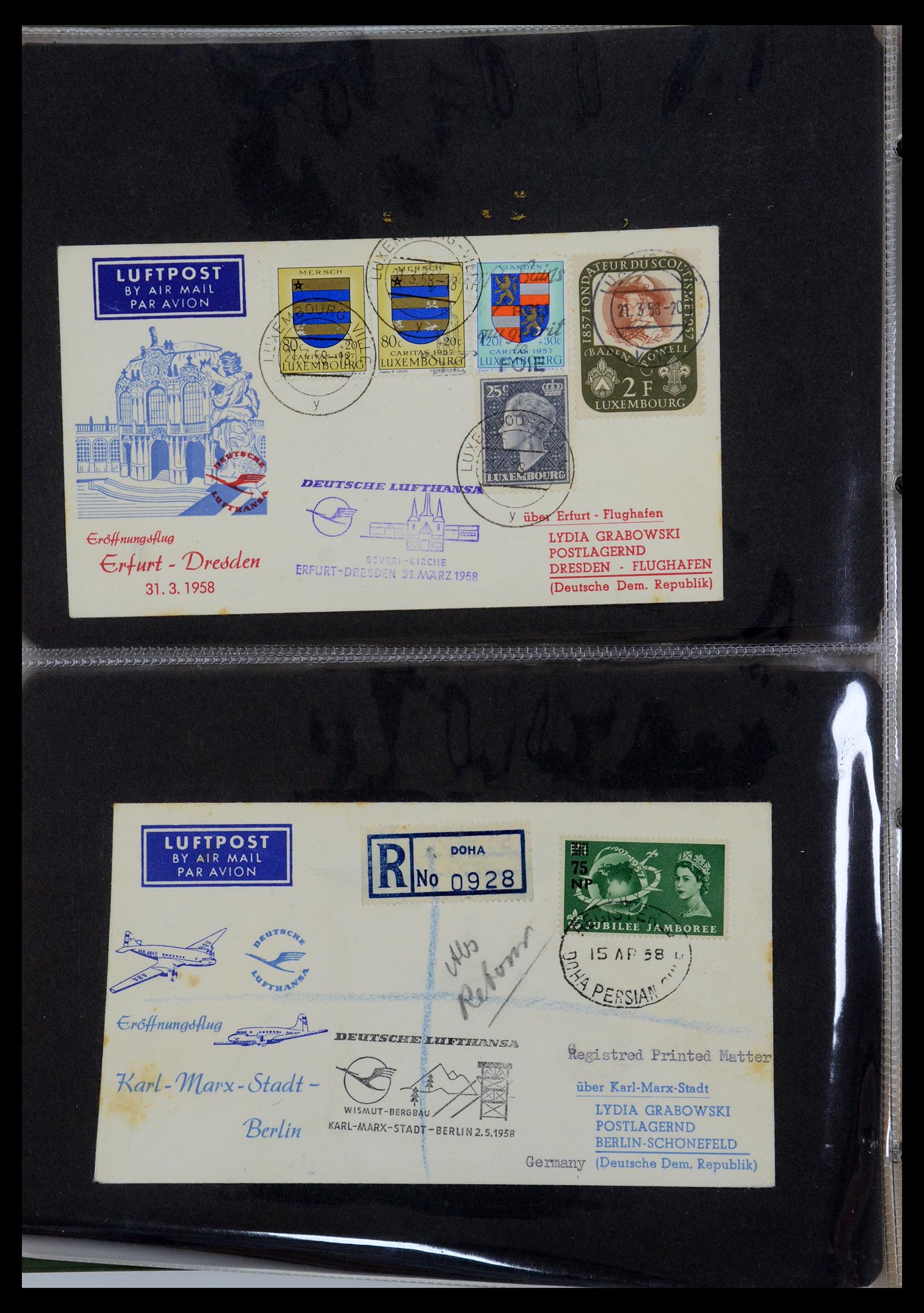 35736 095 - Postzegelverzameling 35736 Wereld luchtpostbrieven.