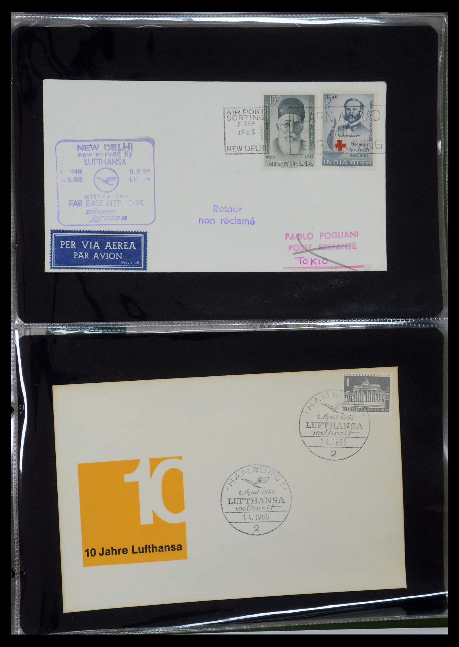 35736 104 - Postzegelverzameling 35736 Wereld luchtpostbrieven.