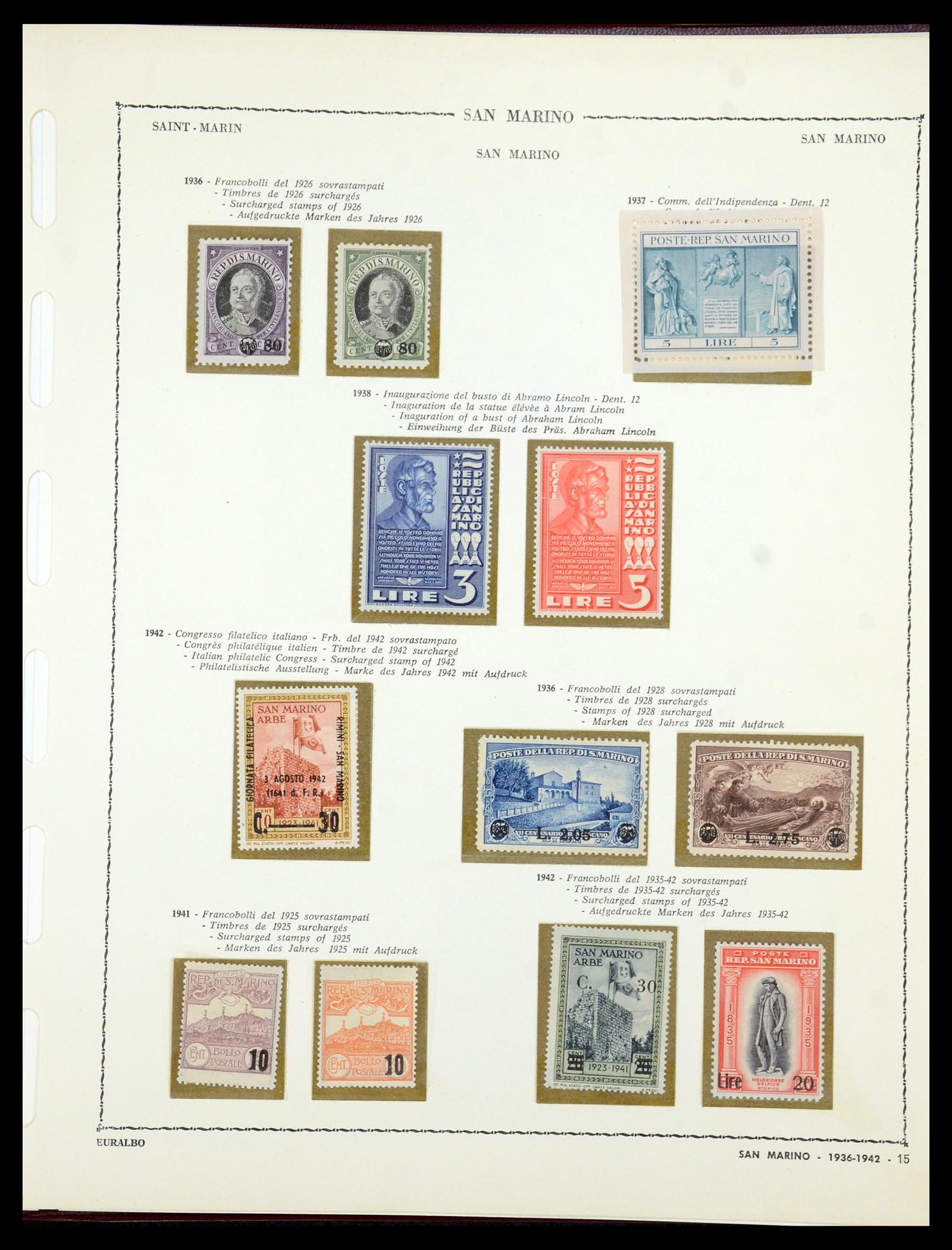 35740 013 - Postzegelverzameling 35740 San Marino 1919-1959.