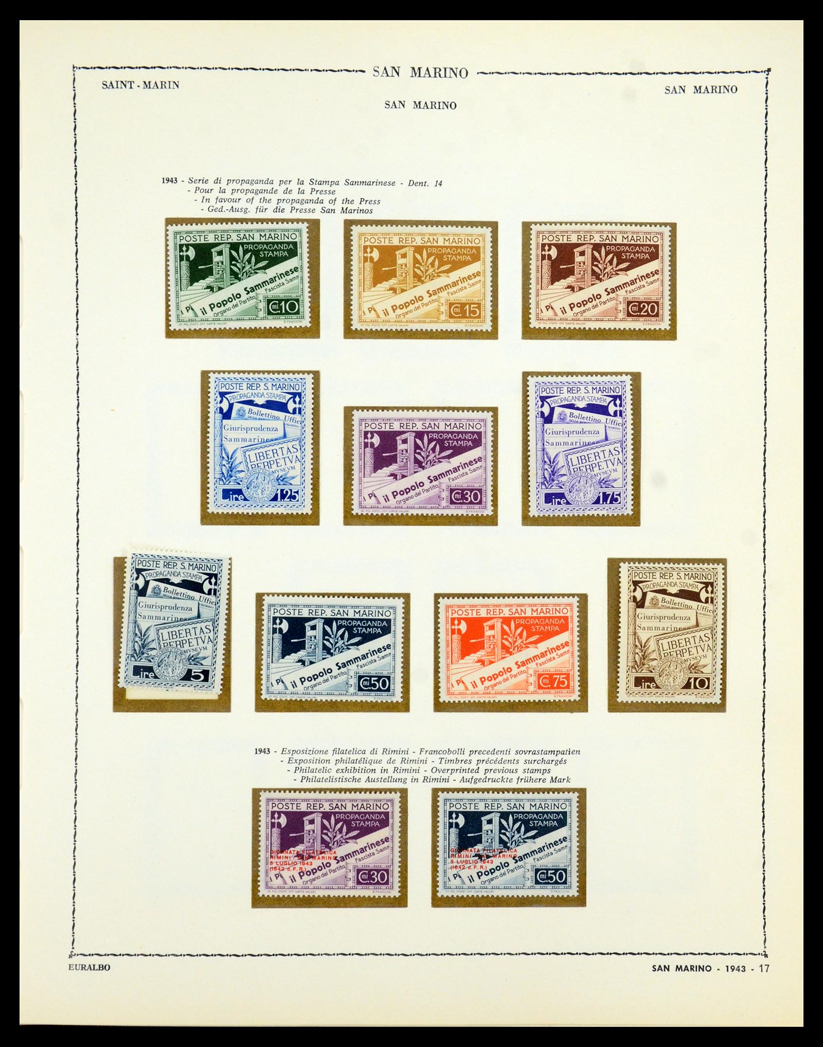35740 016 - Postzegelverzameling 35740 San Marino 1919-1959.