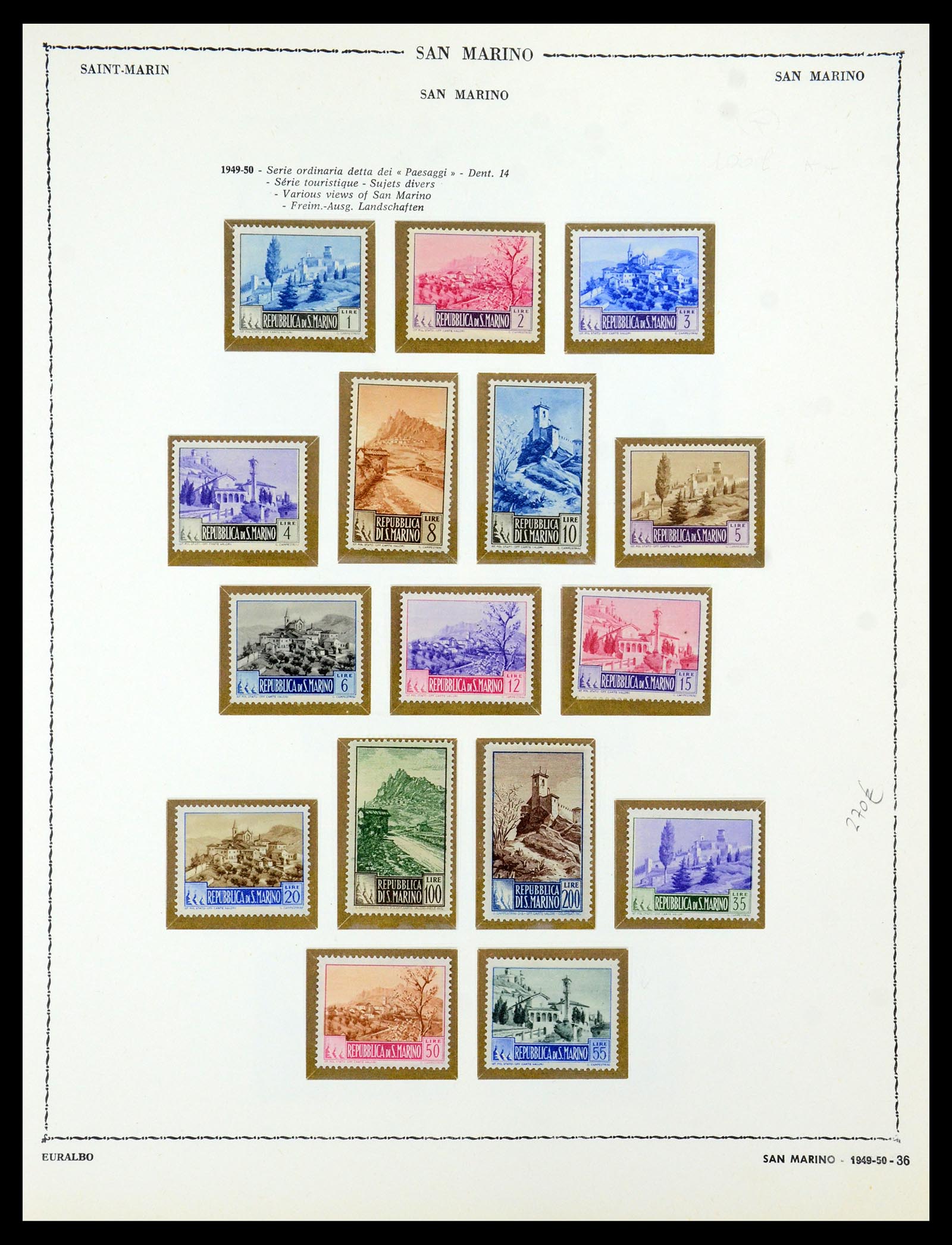 35740 032 - Postzegelverzameling 35740 San Marino 1919-1959.