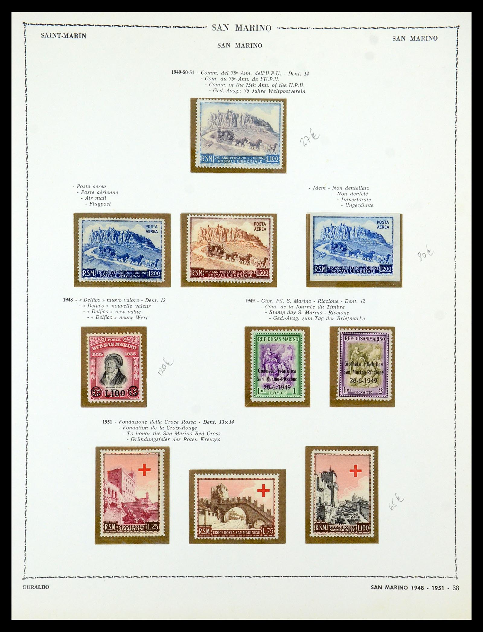 35740 034 - Postzegelverzameling 35740 San Marino 1919-1959.