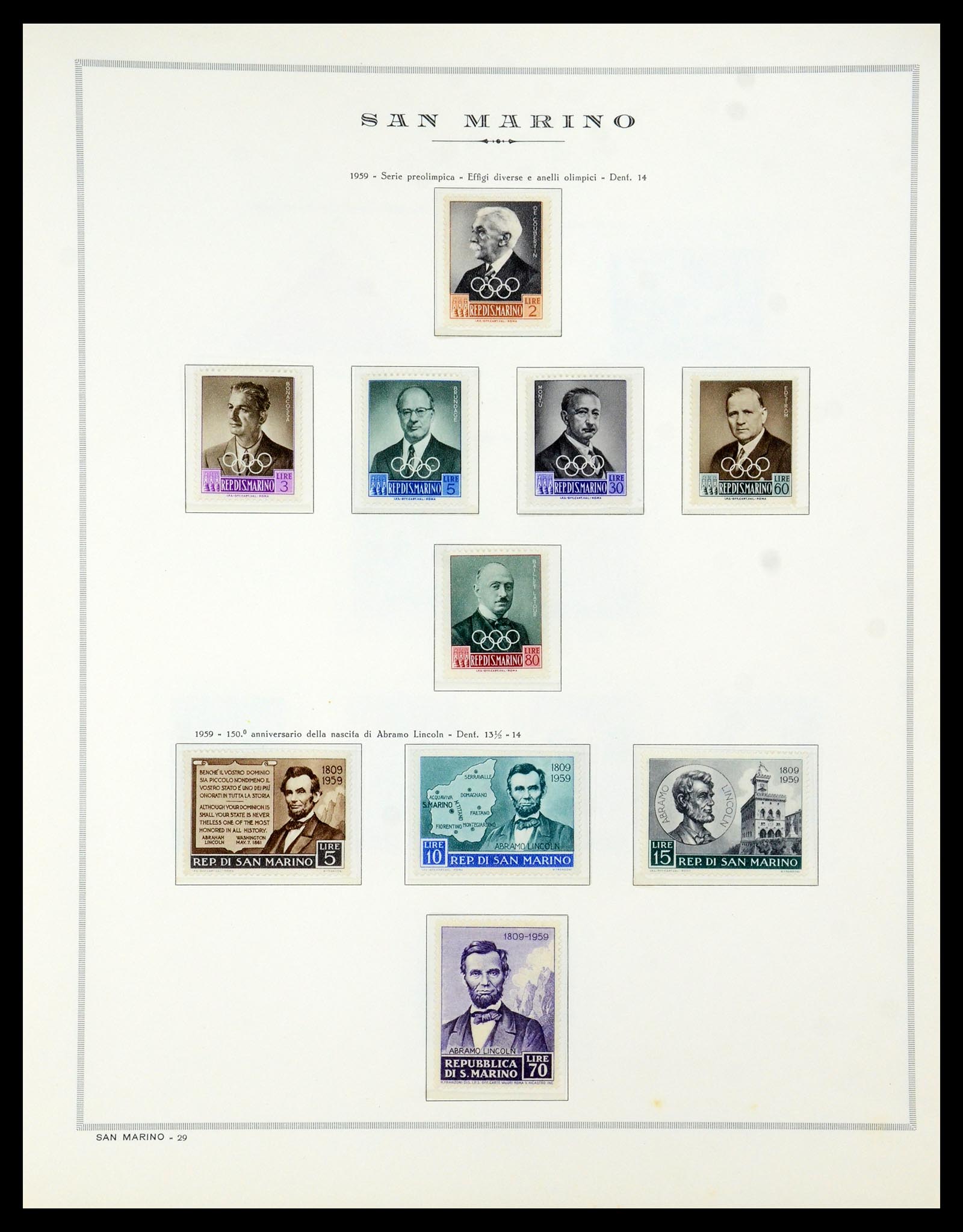 35740 055 - Postzegelverzameling 35740 San Marino 1919-1959.