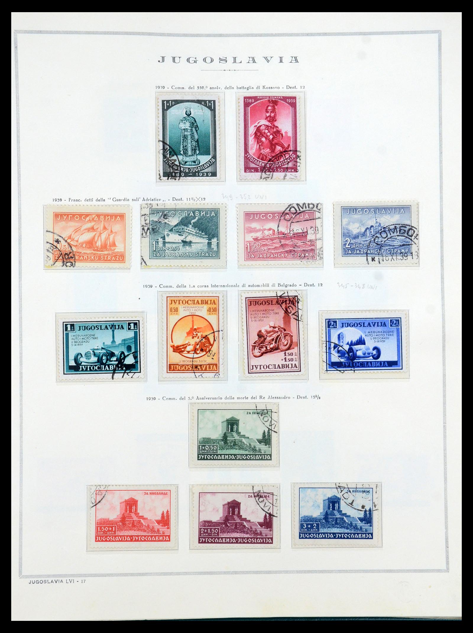 35742 011 - Postzegelverzameling 35742 Joegoslavië 1921-1950.