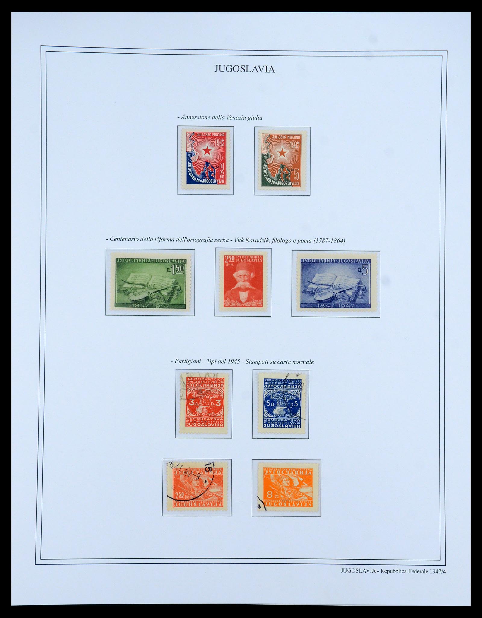 35742 034 - Postzegelverzameling 35742 Joegoslavië 1921-1950.