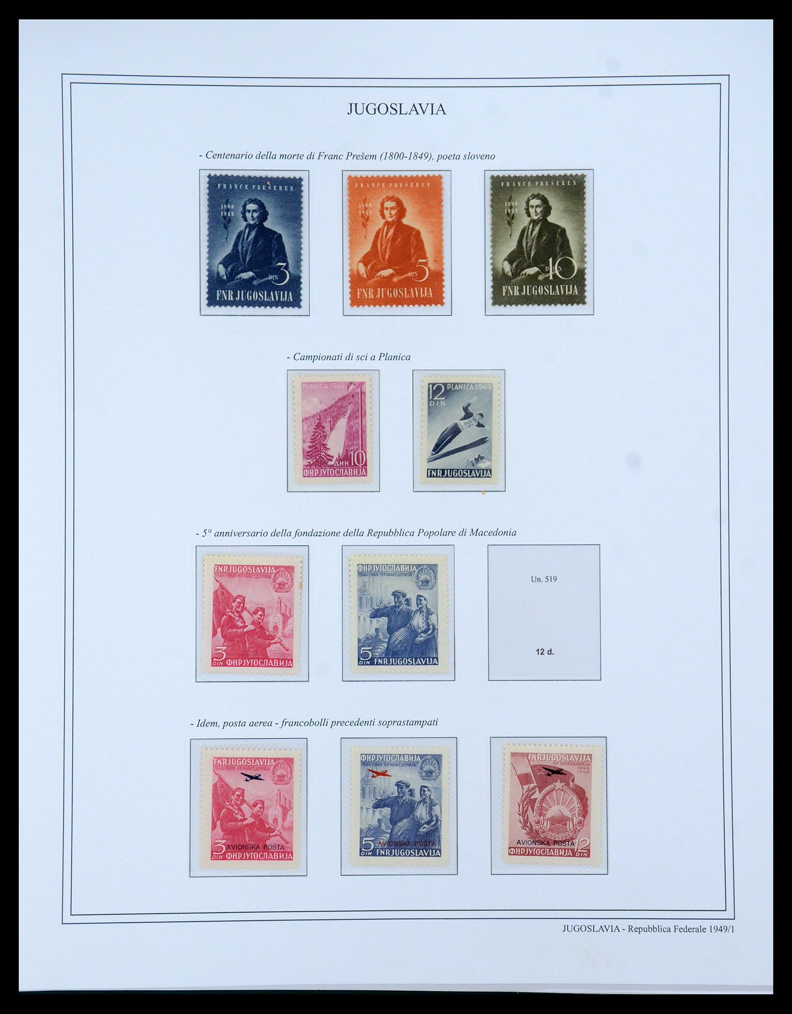 35742 039 - Postzegelverzameling 35742 Joegoslavië 1921-1950.