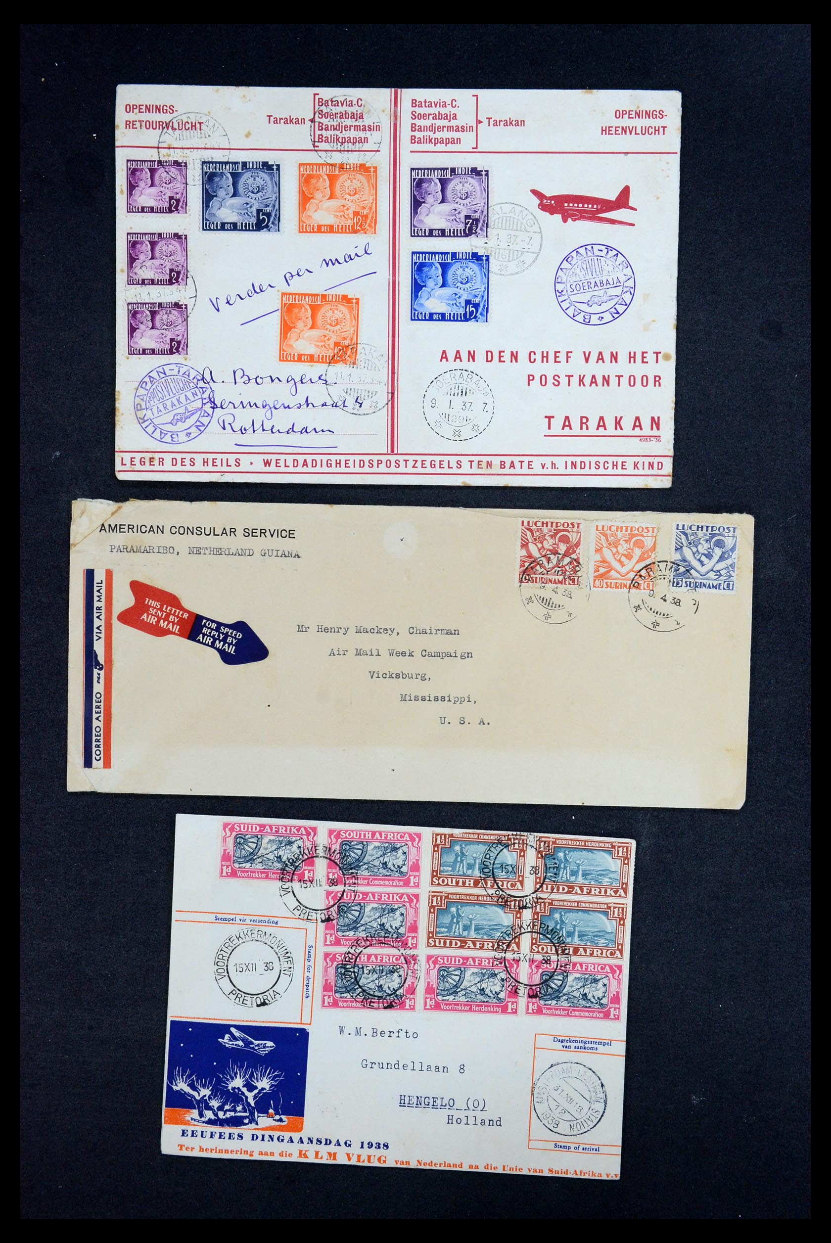 35754 002 - Postzegelverzameling 35754 Brieven Nederland en gebieden 1856-1956.