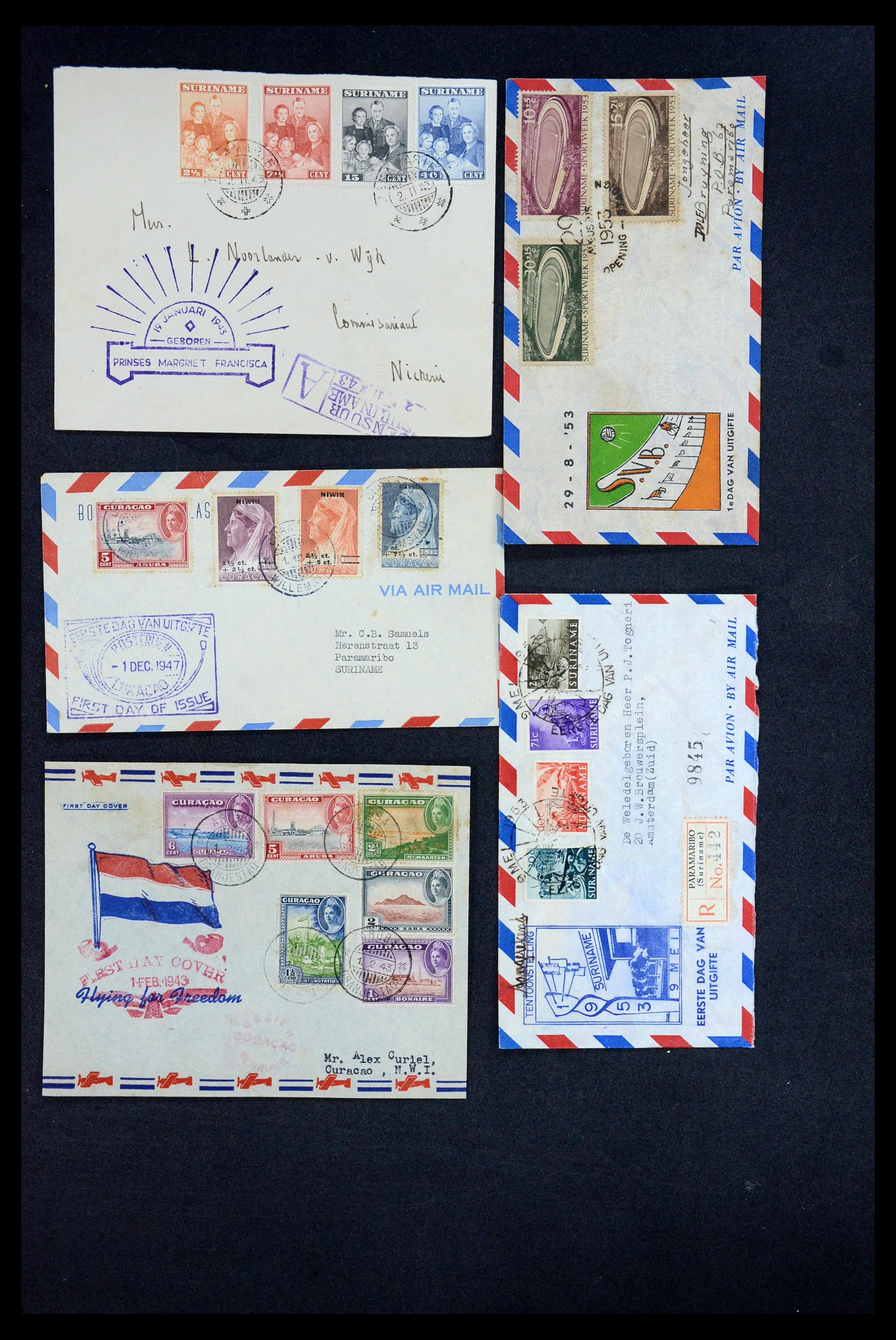 35754 004 - Postzegelverzameling 35754 Brieven Nederland en gebieden 1856-1956.