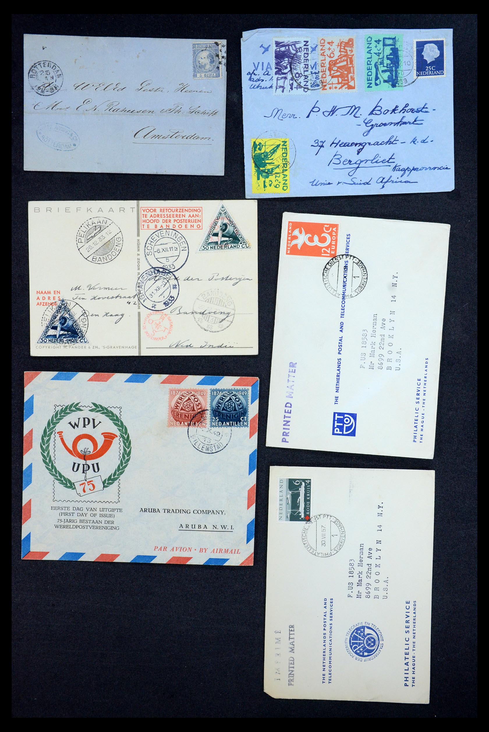 35754 005 - Postzegelverzameling 35754 Brieven Nederland en gebieden 1856-1956.