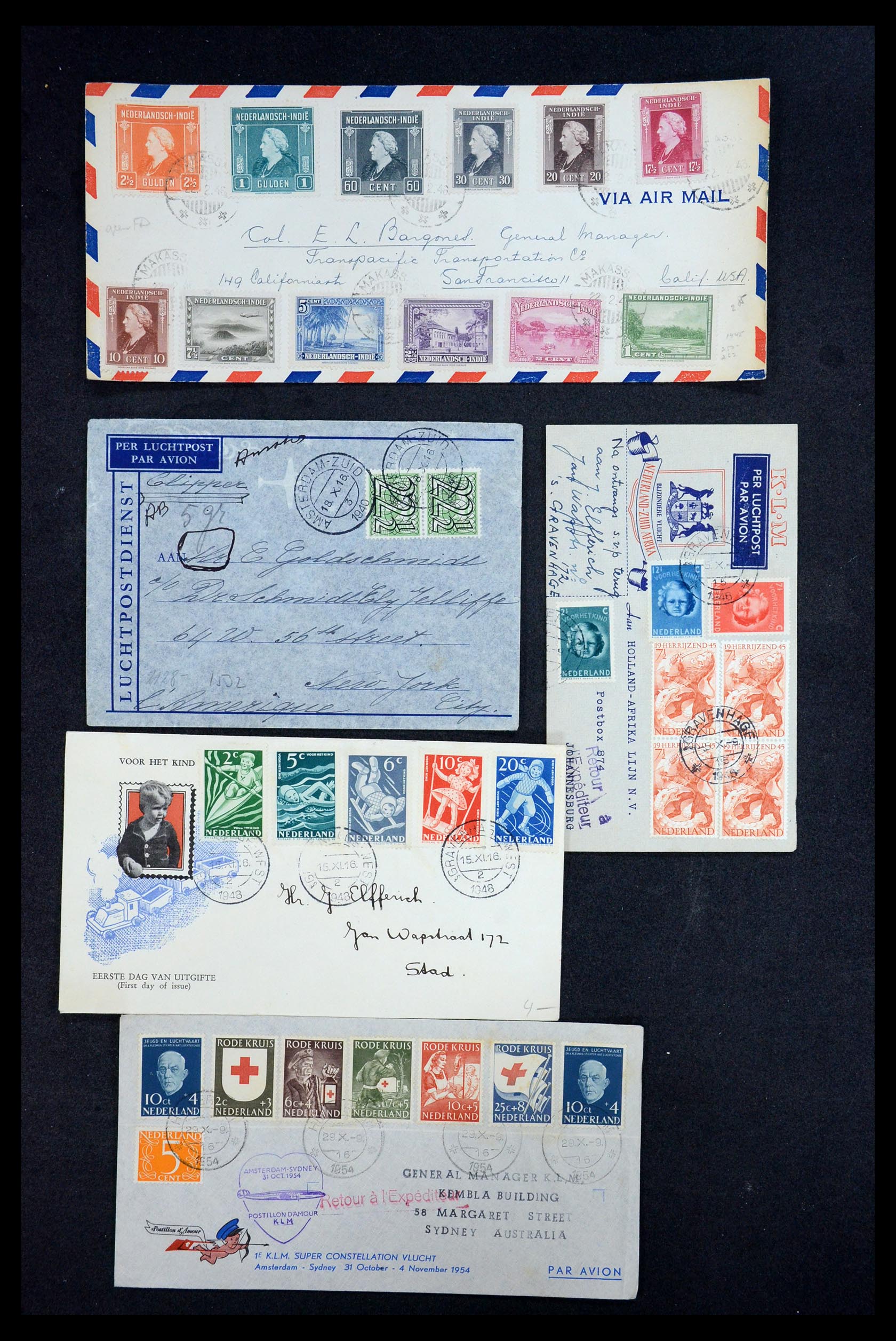 35754 006 - Postzegelverzameling 35754 Brieven Nederland en gebieden 1856-1956.