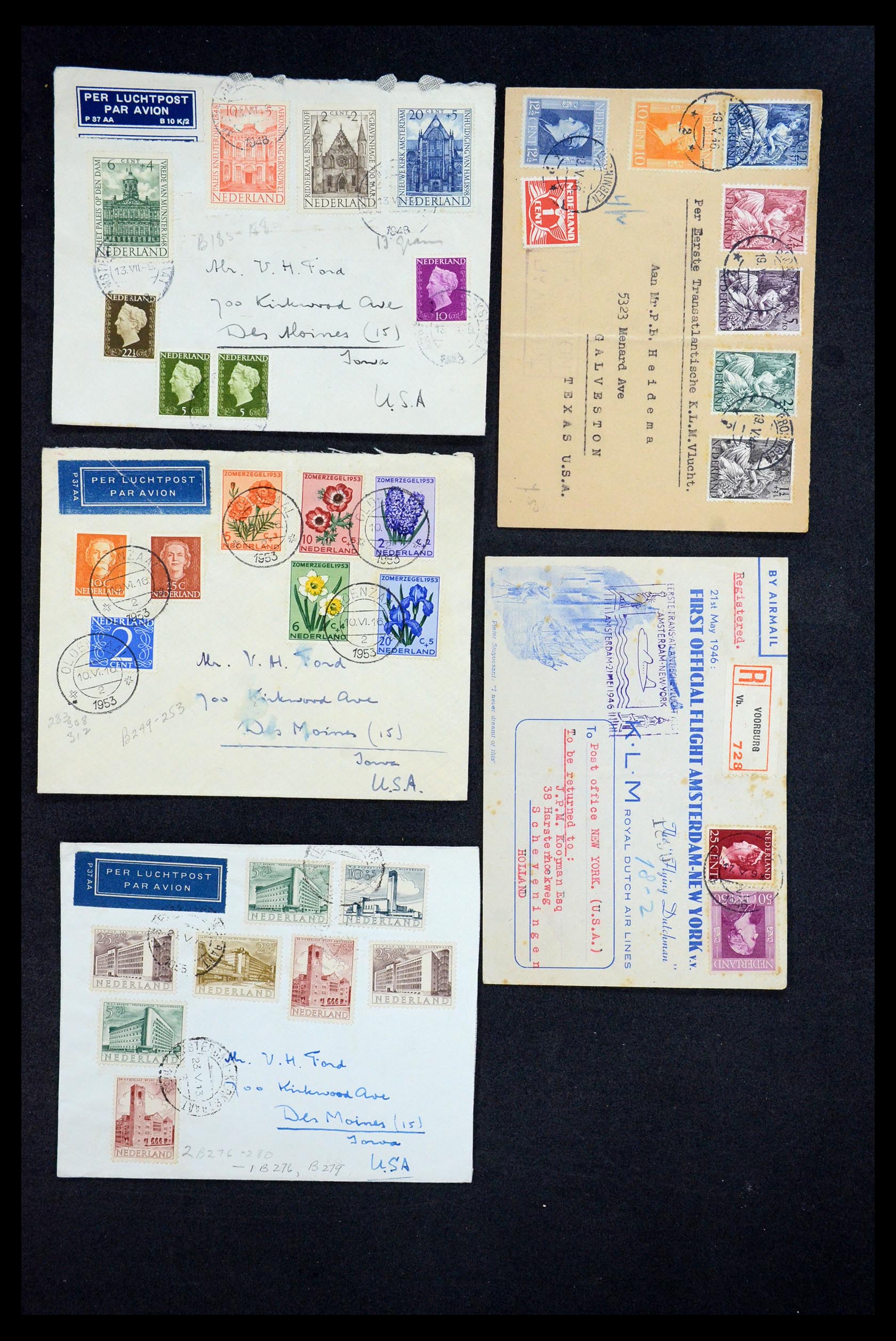 35754 008 - Postzegelverzameling 35754 Brieven Nederland en gebieden 1856-1956.