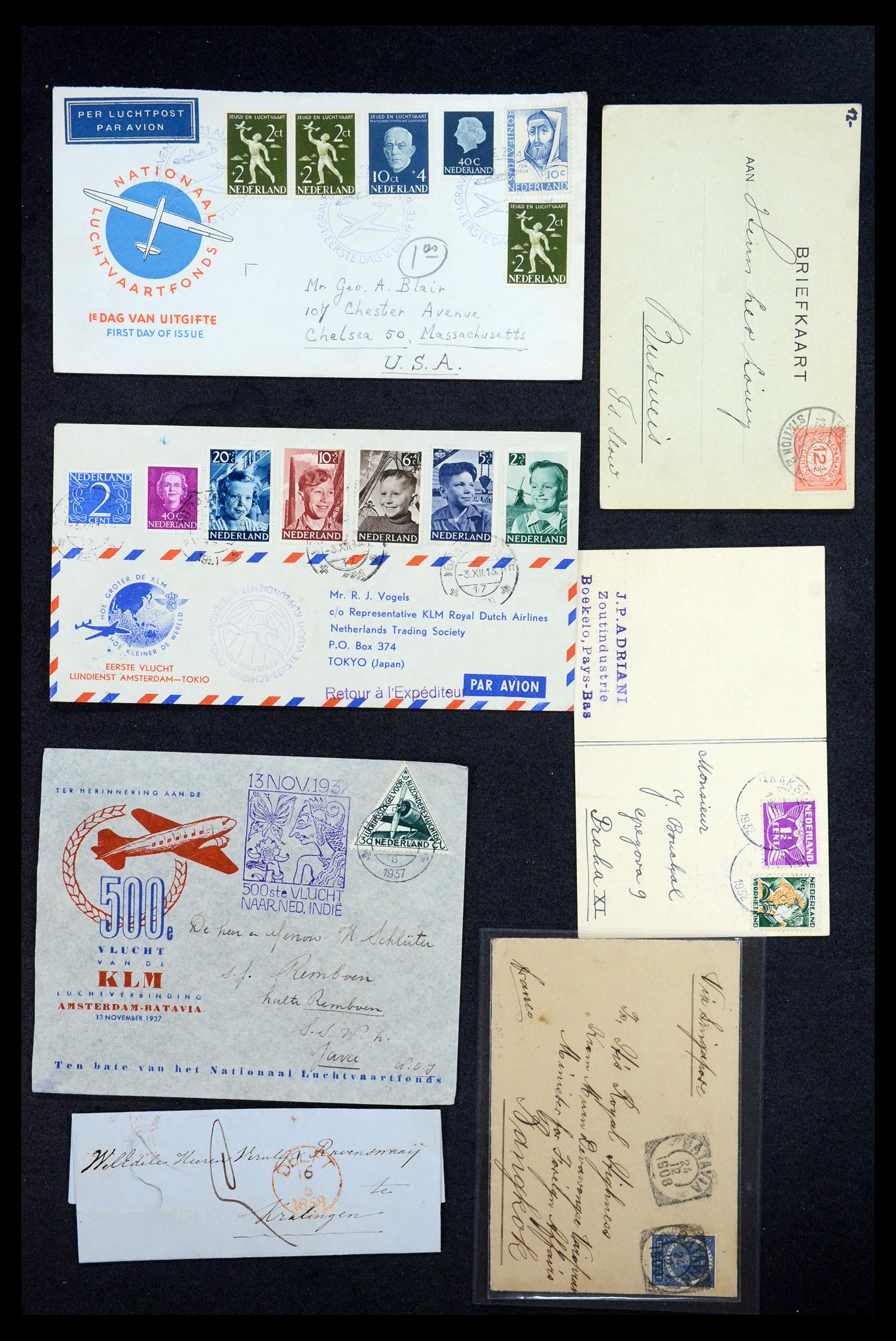35754 009 - Postzegelverzameling 35754 Brieven Nederland en gebieden 1856-1956.