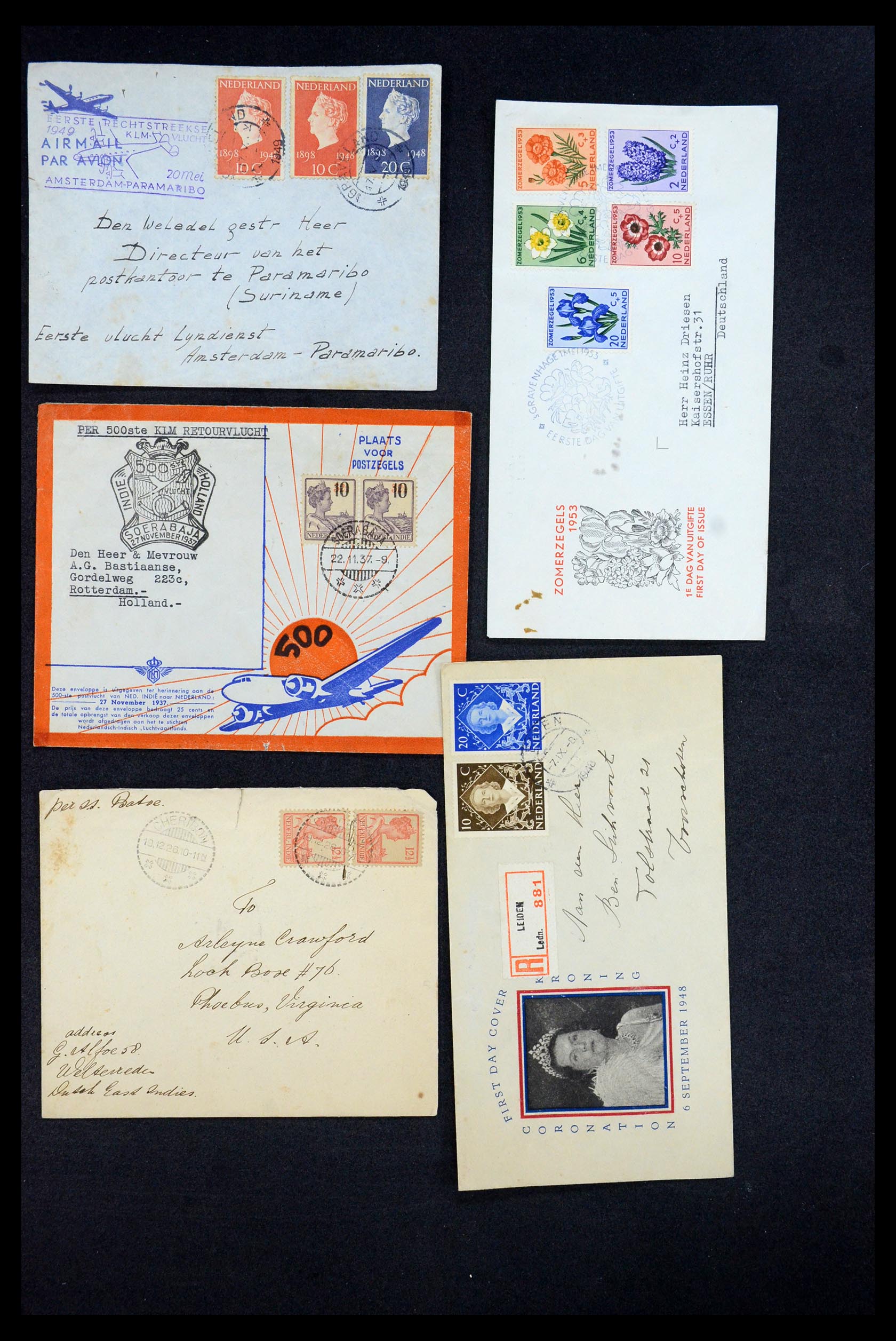 35754 012 - Postzegelverzameling 35754 Brieven Nederland en gebieden 1856-1956.