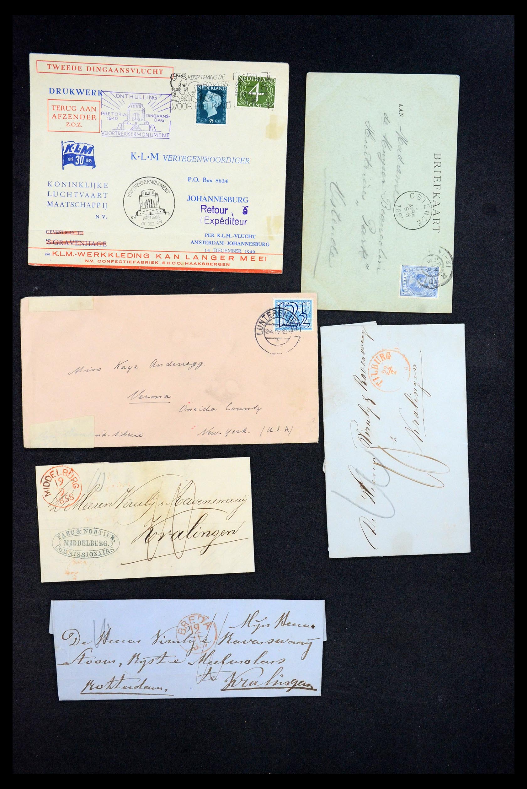 35754 018 - Postzegelverzameling 35754 Brieven Nederland en gebieden 1856-1956.