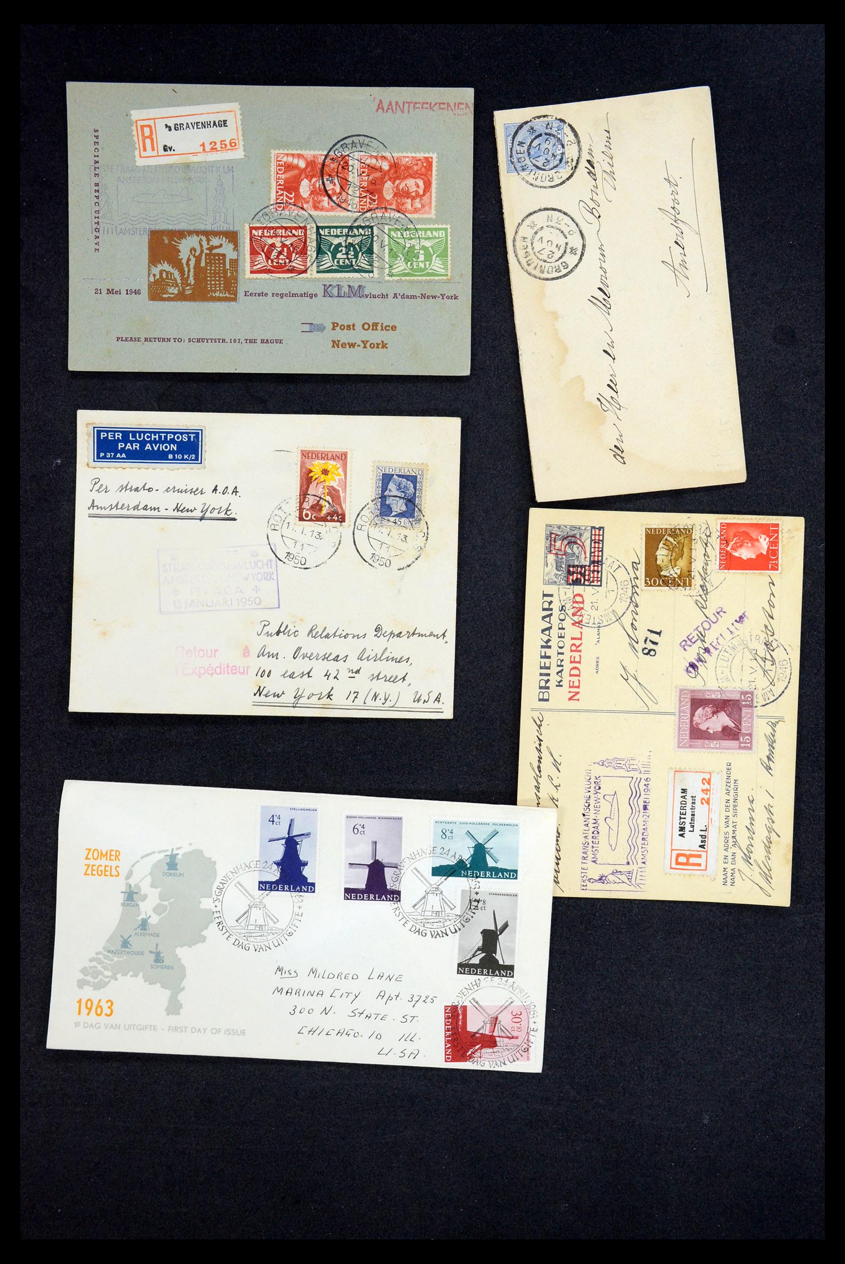 35754 019 - Postzegelverzameling 35754 Brieven Nederland en gebieden 1856-1956.