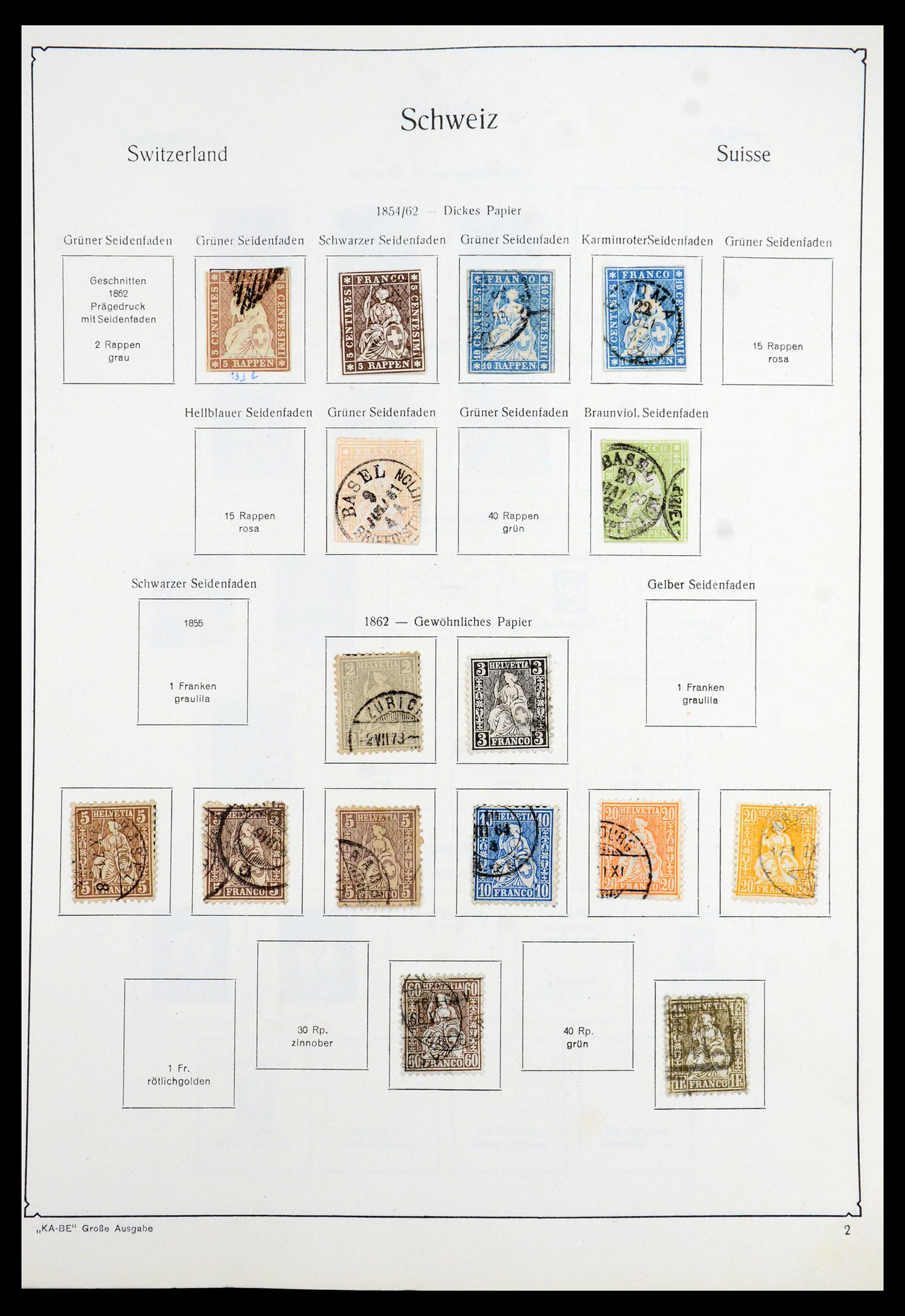 35756 001 - Stamp Collection 35756 Switzerland 1854-1963.
