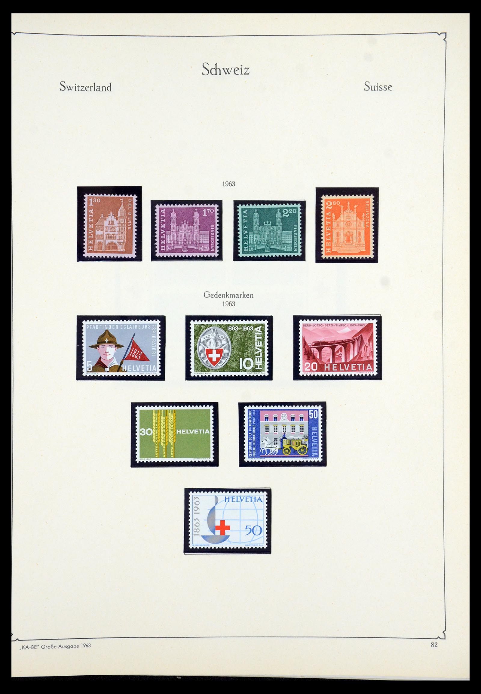 35756 074 - Postzegelverzameling 35756 Zwitserland 1854-1963.