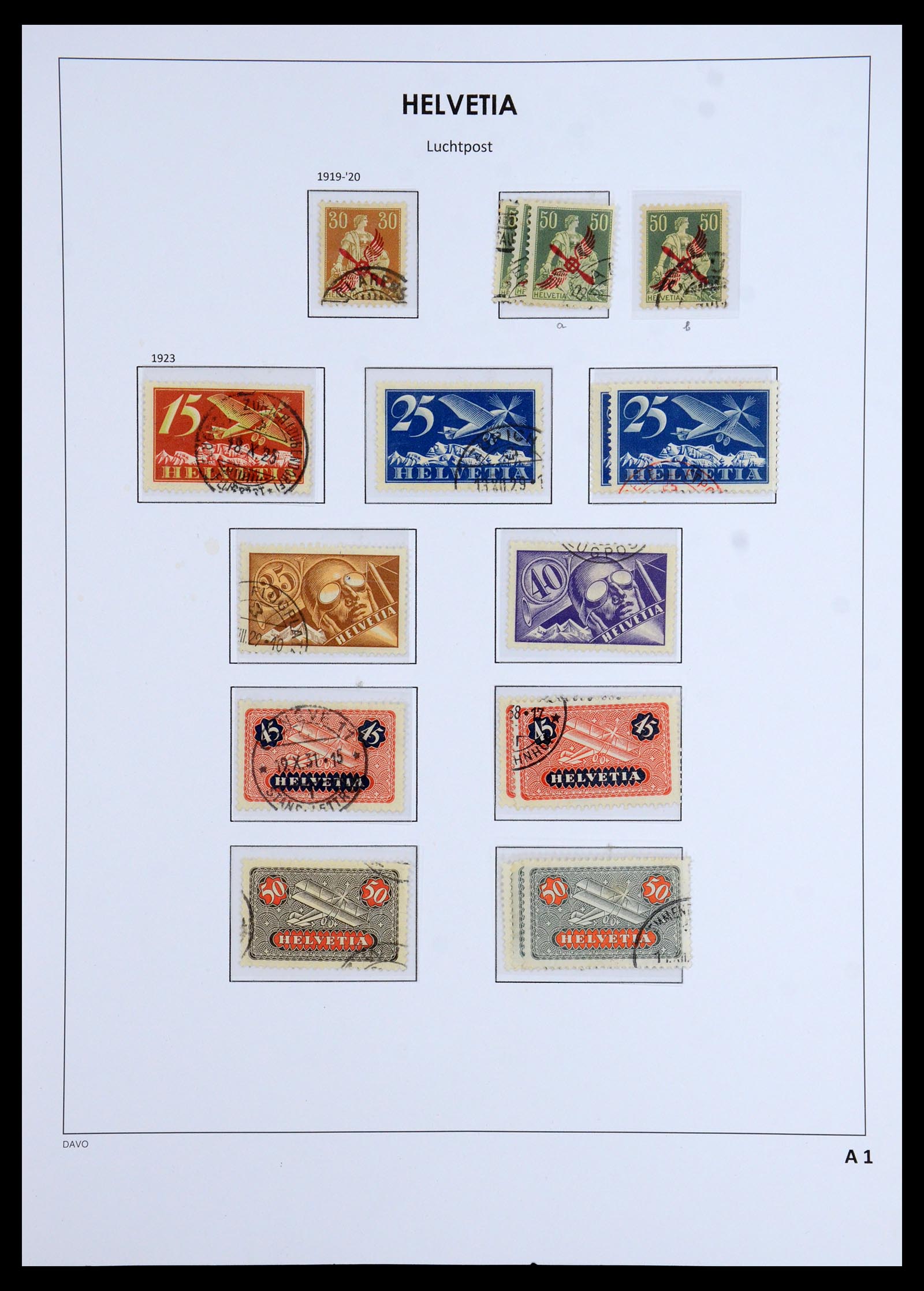 35759 002 - Postzegelverzameling 35759 Zwitserland luchtpost 1919-1961.