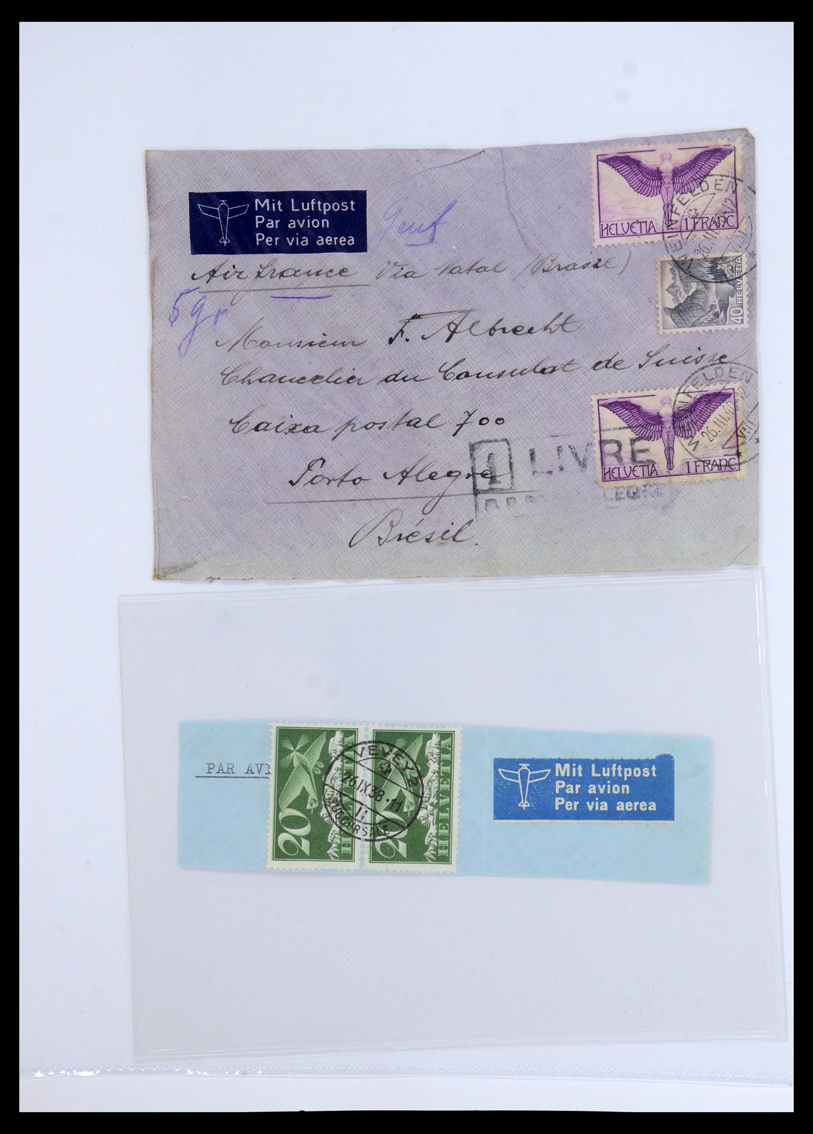 35759 003 - Postzegelverzameling 35759 Zwitserland luchtpost 1919-1961.