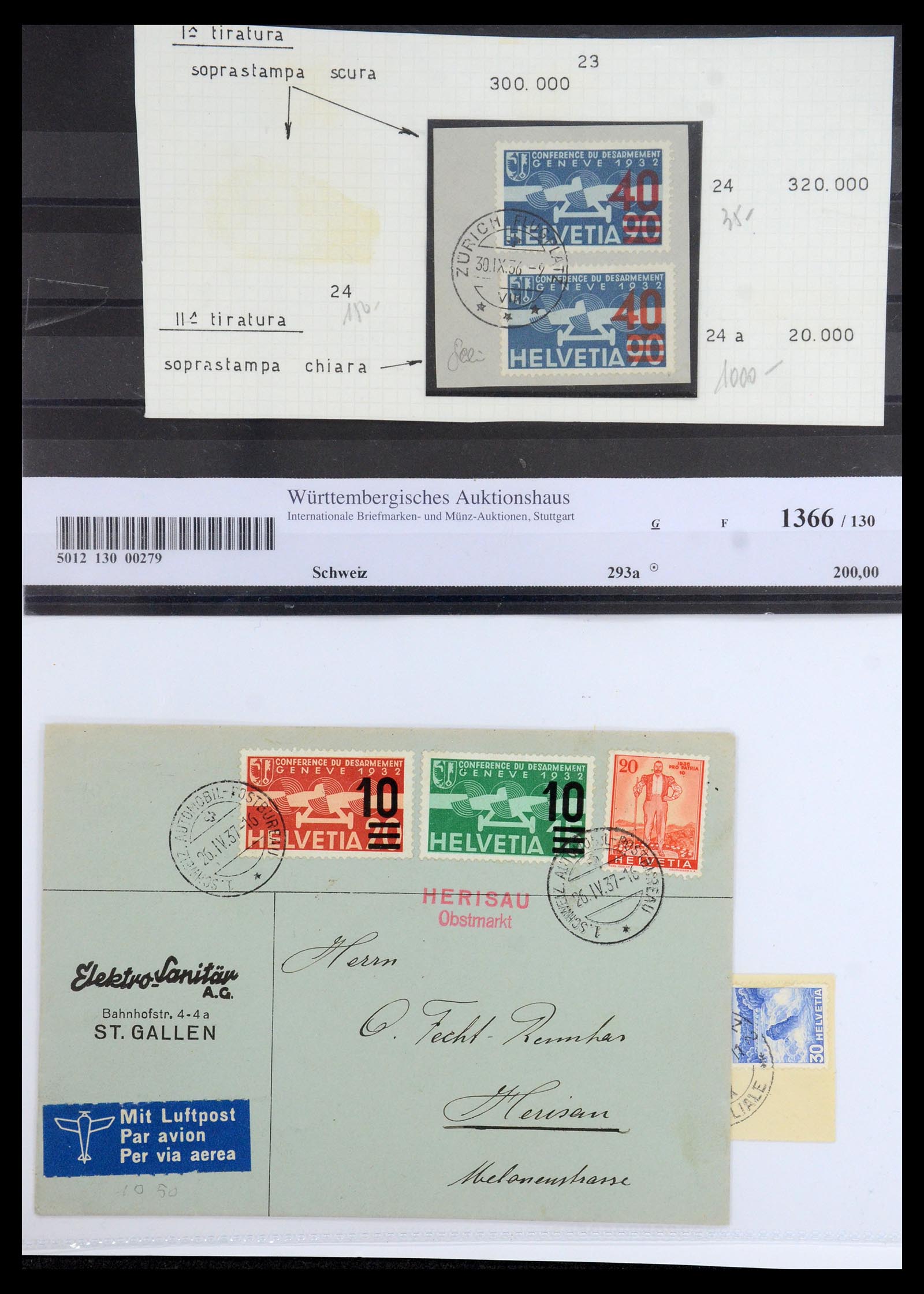 35759 006 - Stamp Collection 35759 Switzerland airmail 1919-1961.