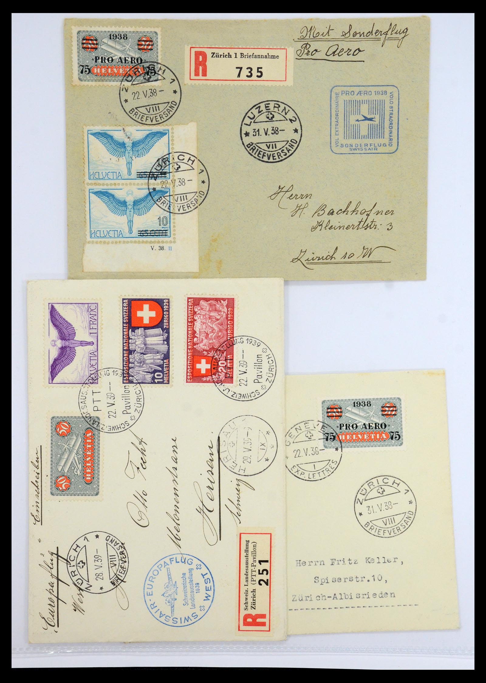 35759 008 - Postzegelverzameling 35759 Zwitserland luchtpost 1919-1961.