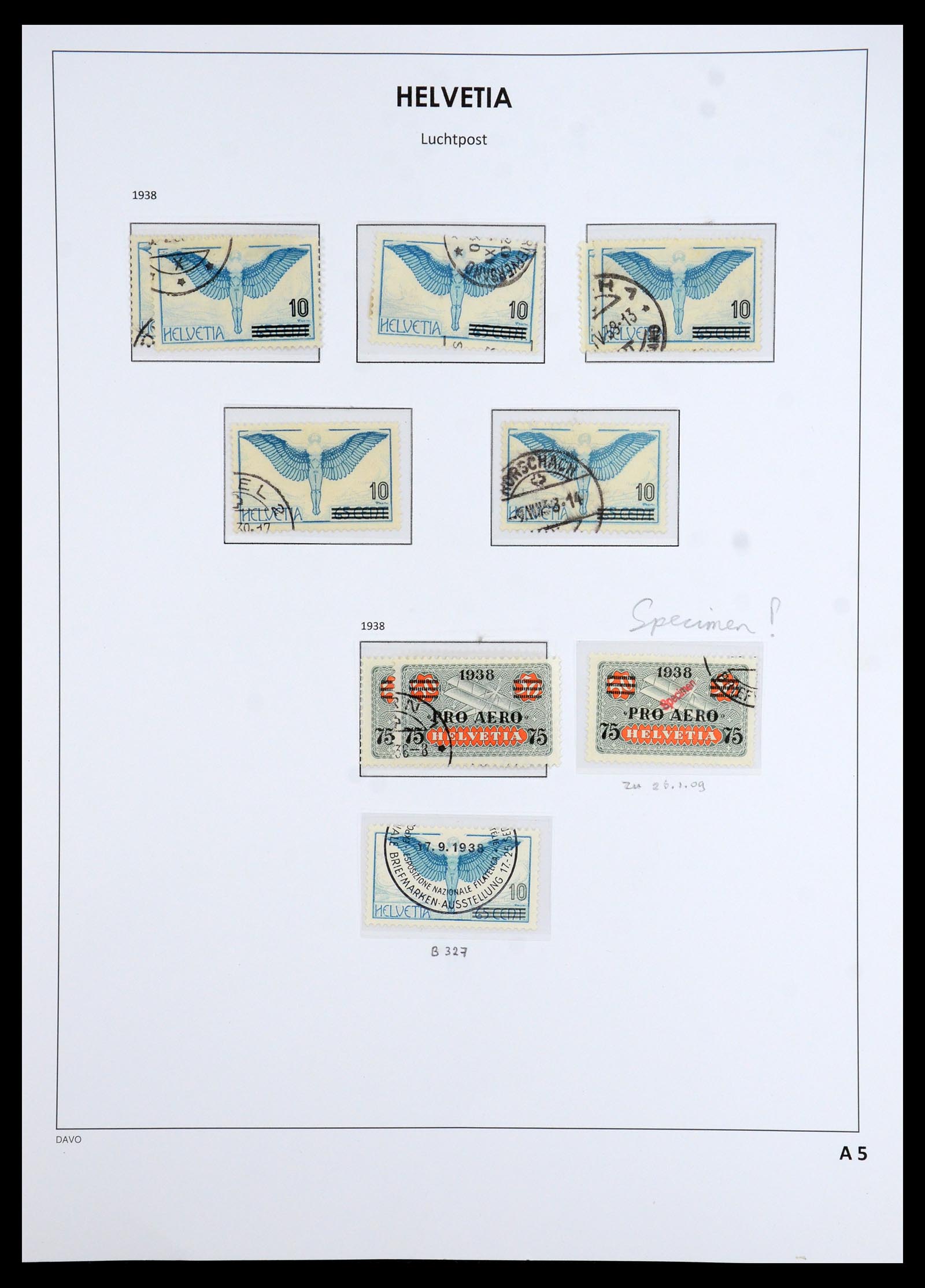 35759 009 - Postzegelverzameling 35759 Zwitserland luchtpost 1919-1961.